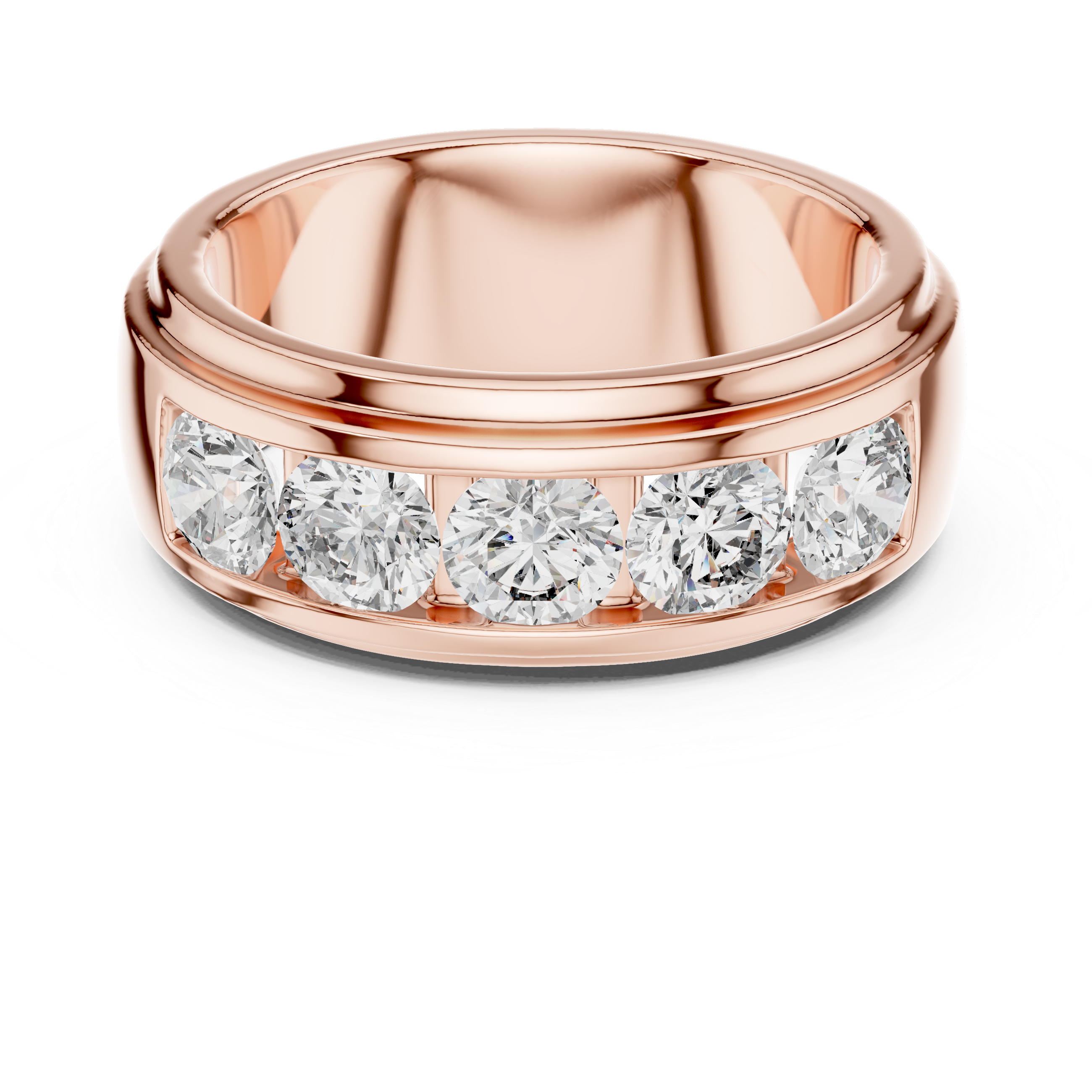 The Eindhoven Ring - Five-Stone Channel Set Wide Band