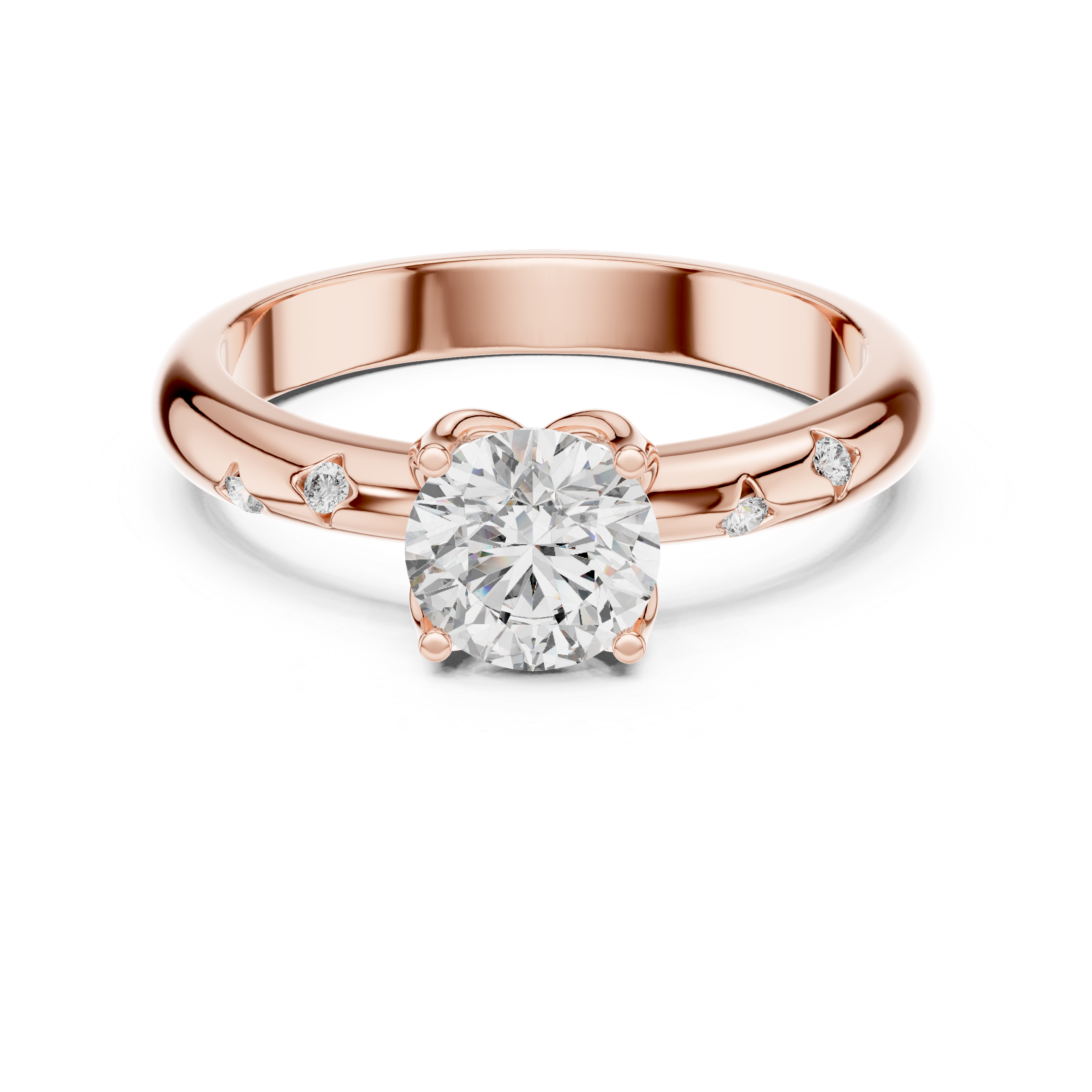 The Texel Ring - Round Cut Celestial Solitaire