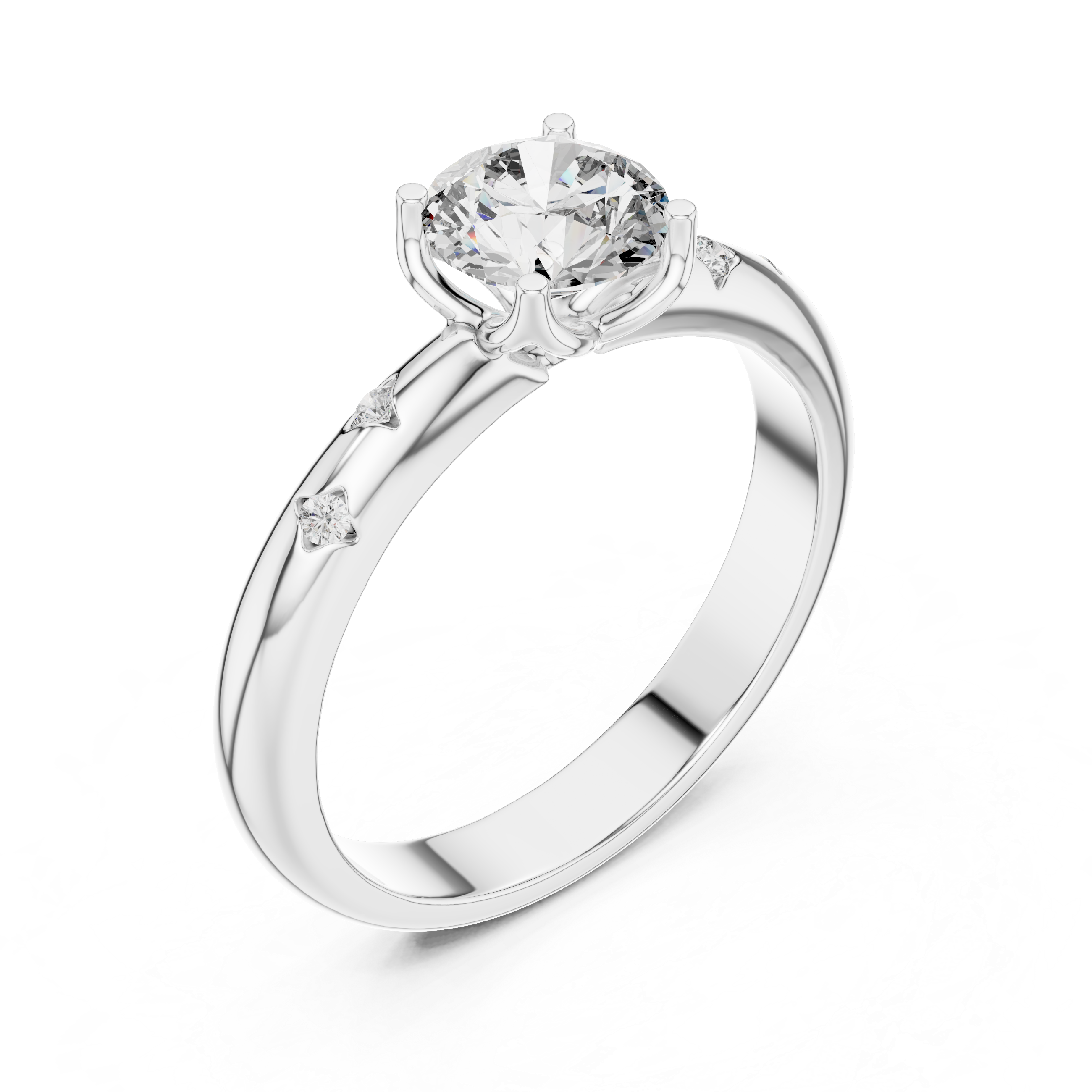 The Texel Ring - Round Cut Celestial Solitaire