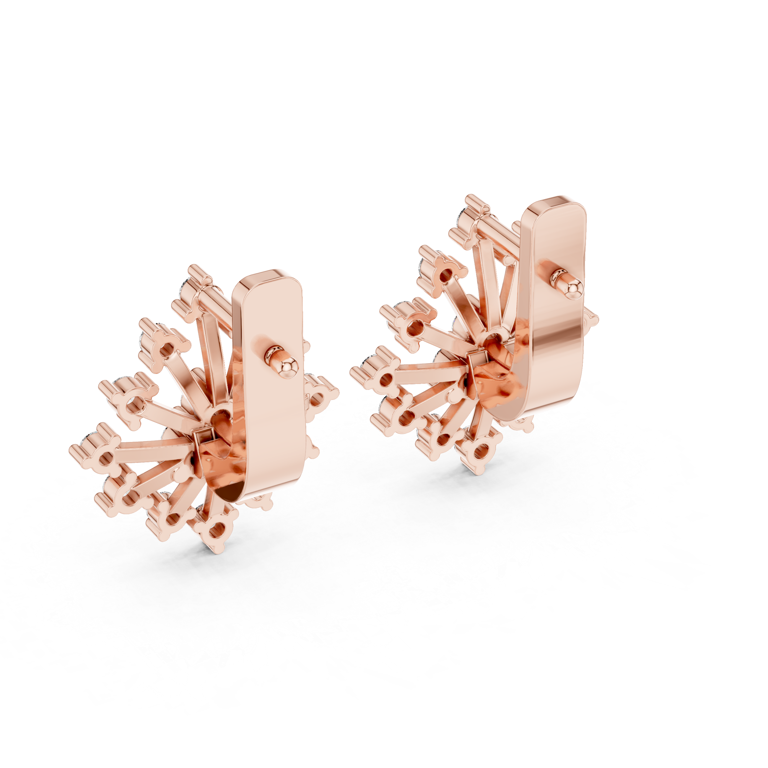 The Siena Earrings – Sunburst Collet-Set Diamond Studs