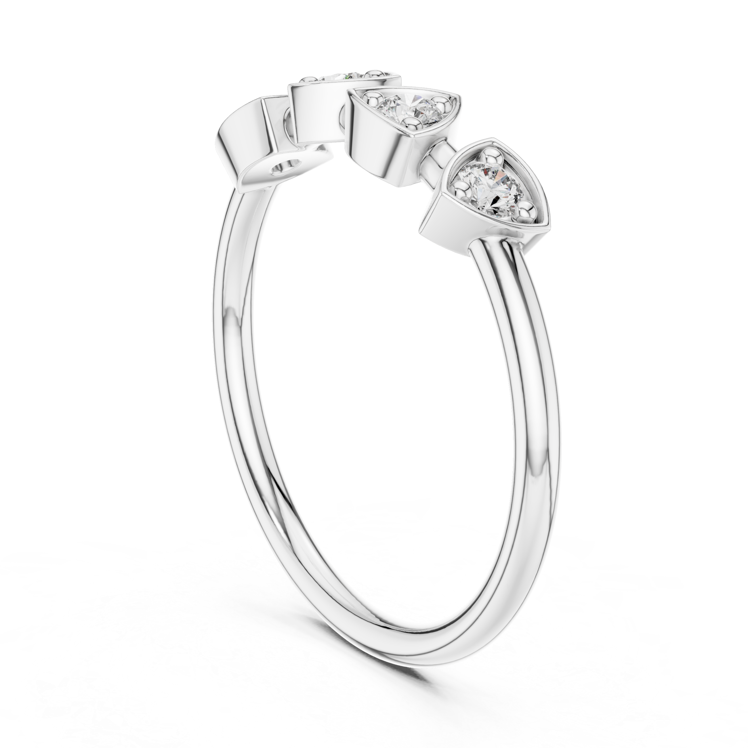 The Gulbene Ring - Geometric Triangle Bezel Diamond Band