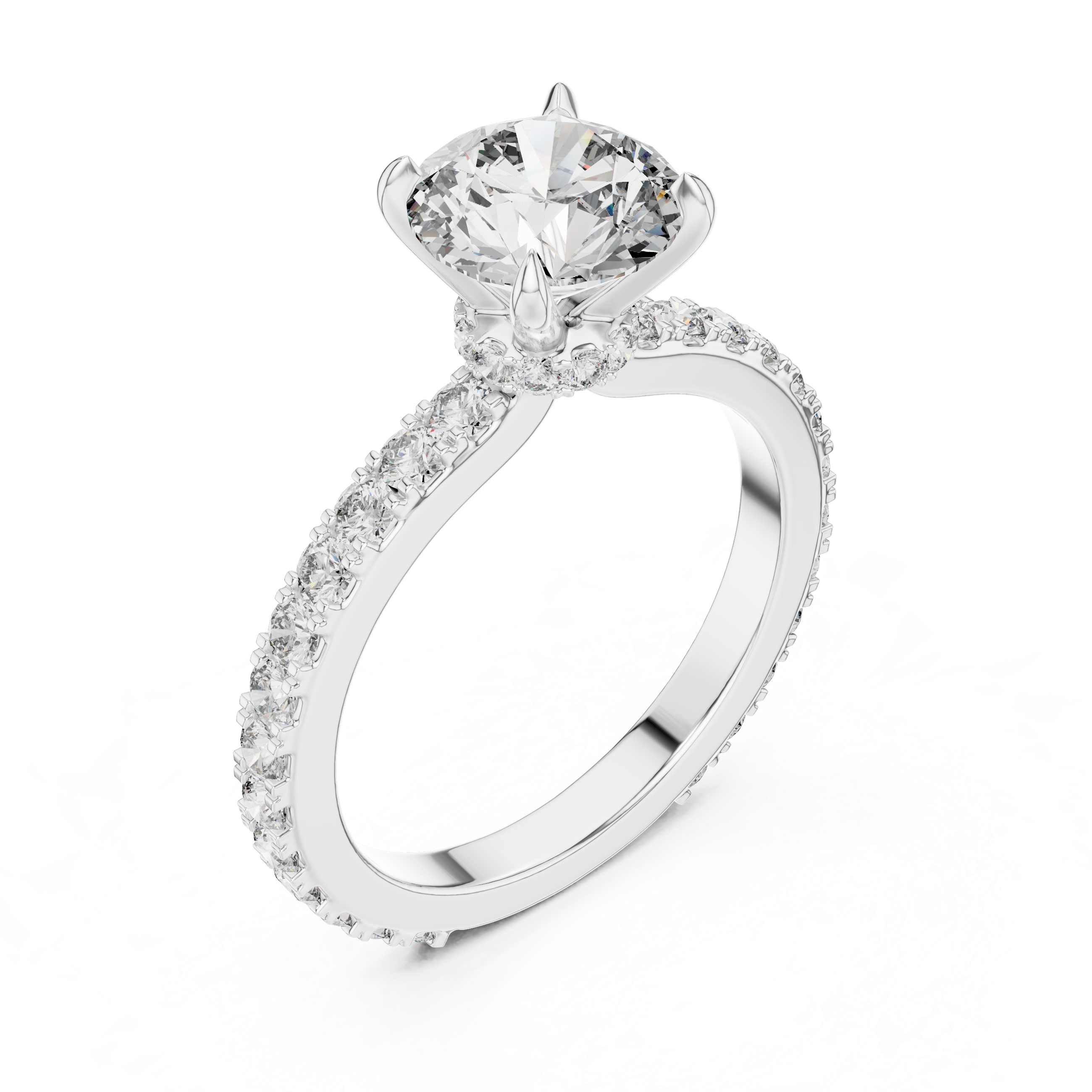 The Alkmaar Ring - Hidden Halo Pavé Engagement Ring