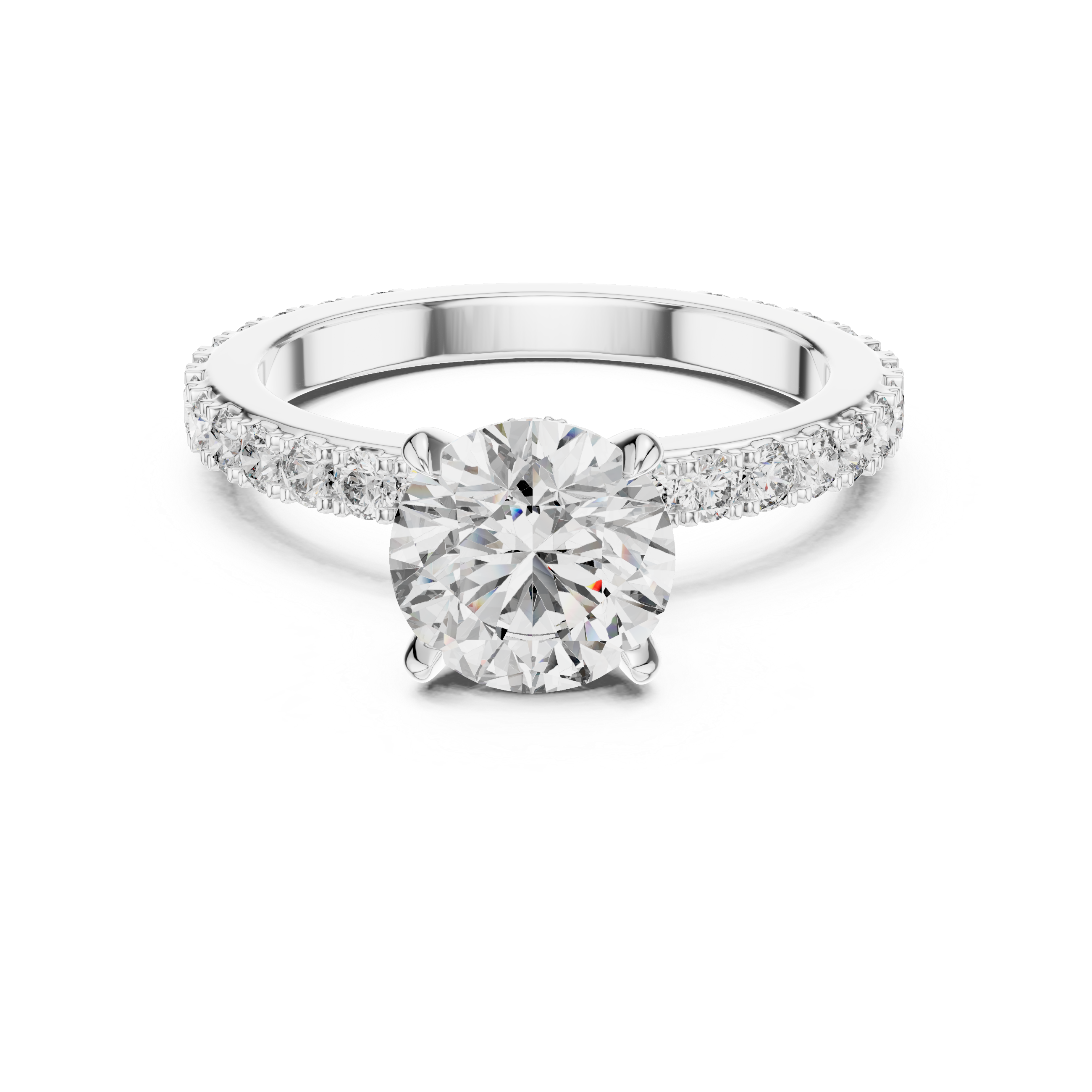 The Alkmaar Ring - Hidden Halo Pavé Engagement Ring