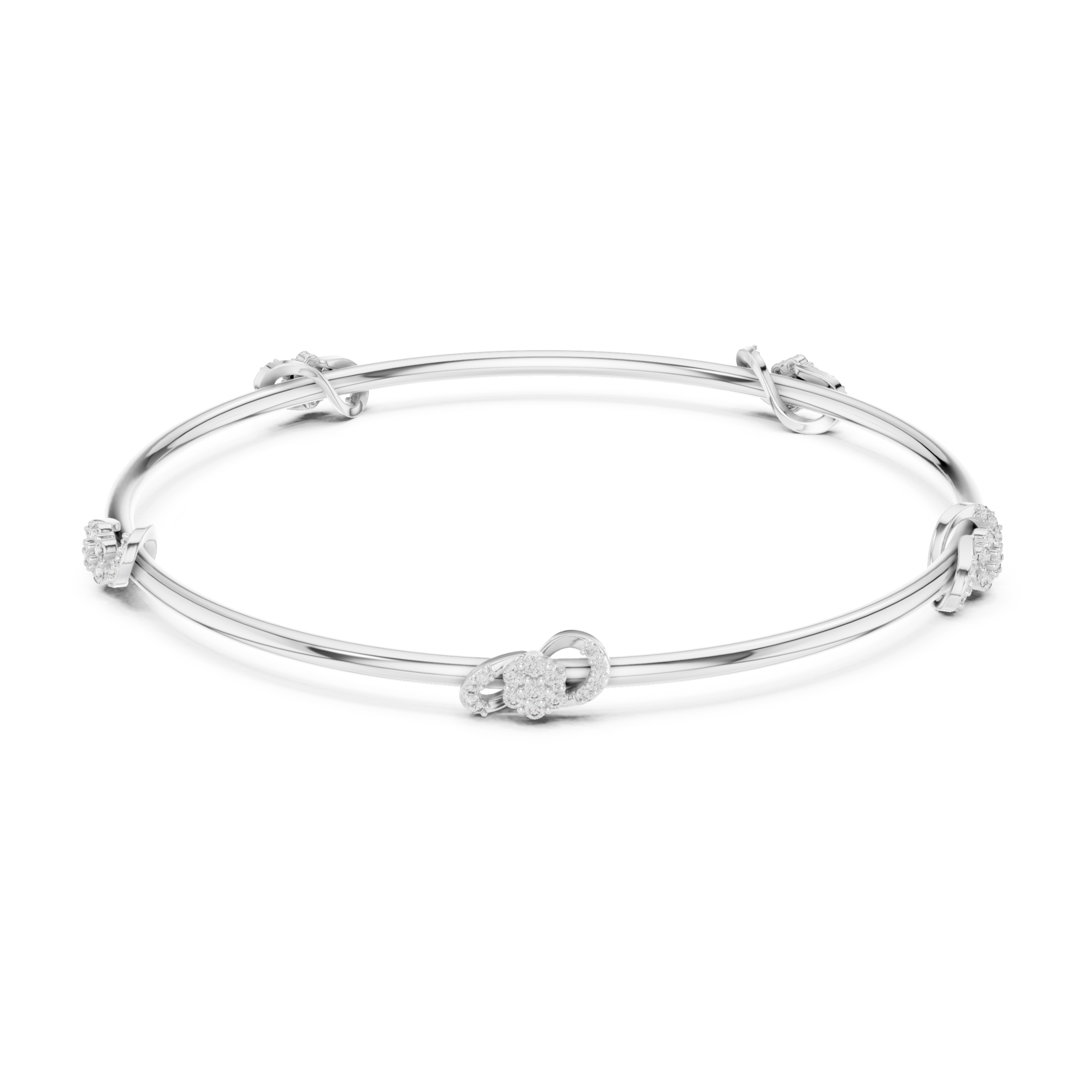 The Cork Bangle - Diamond Floral Station Bracelet