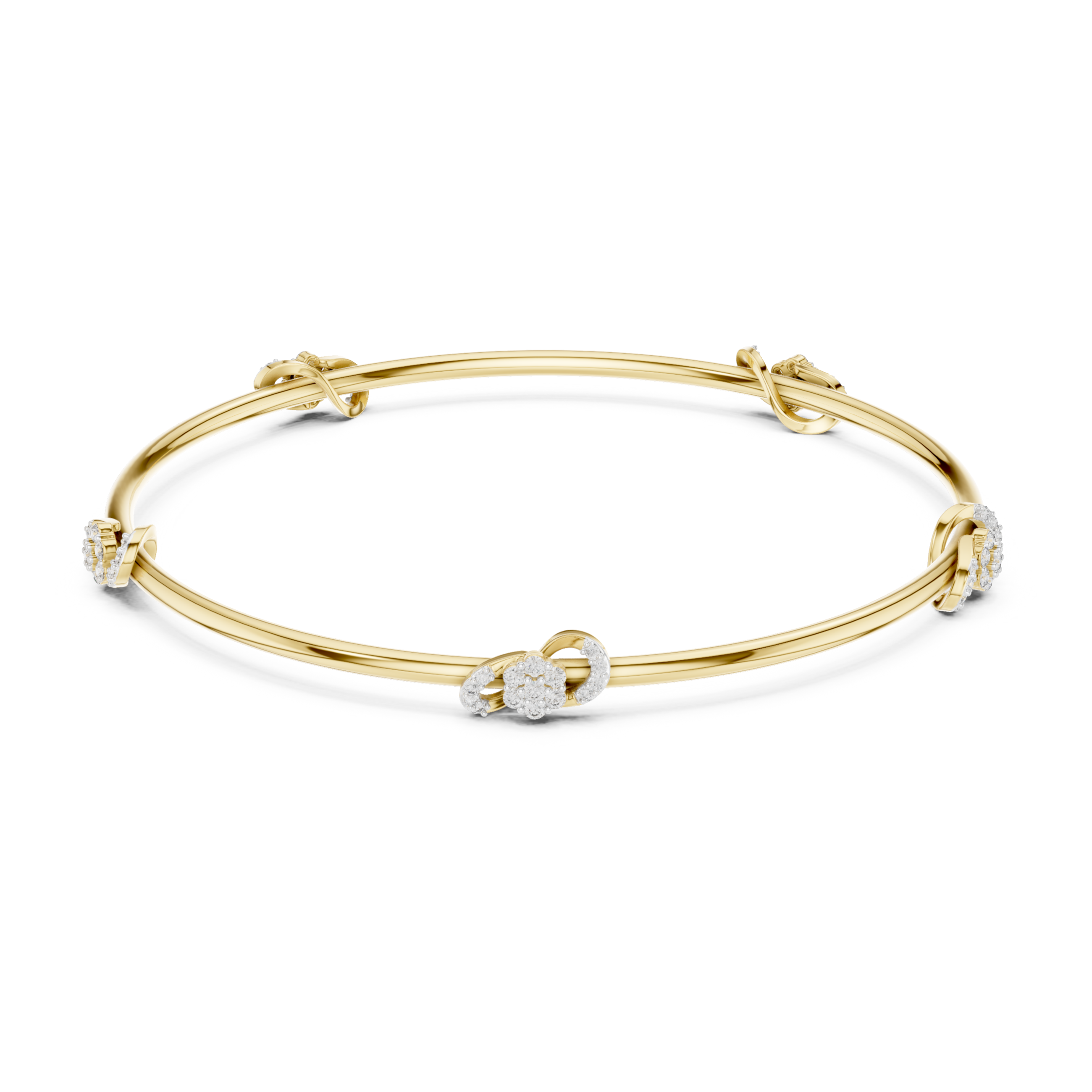 The Cork Bangle - Diamond Floral Station Bracelet