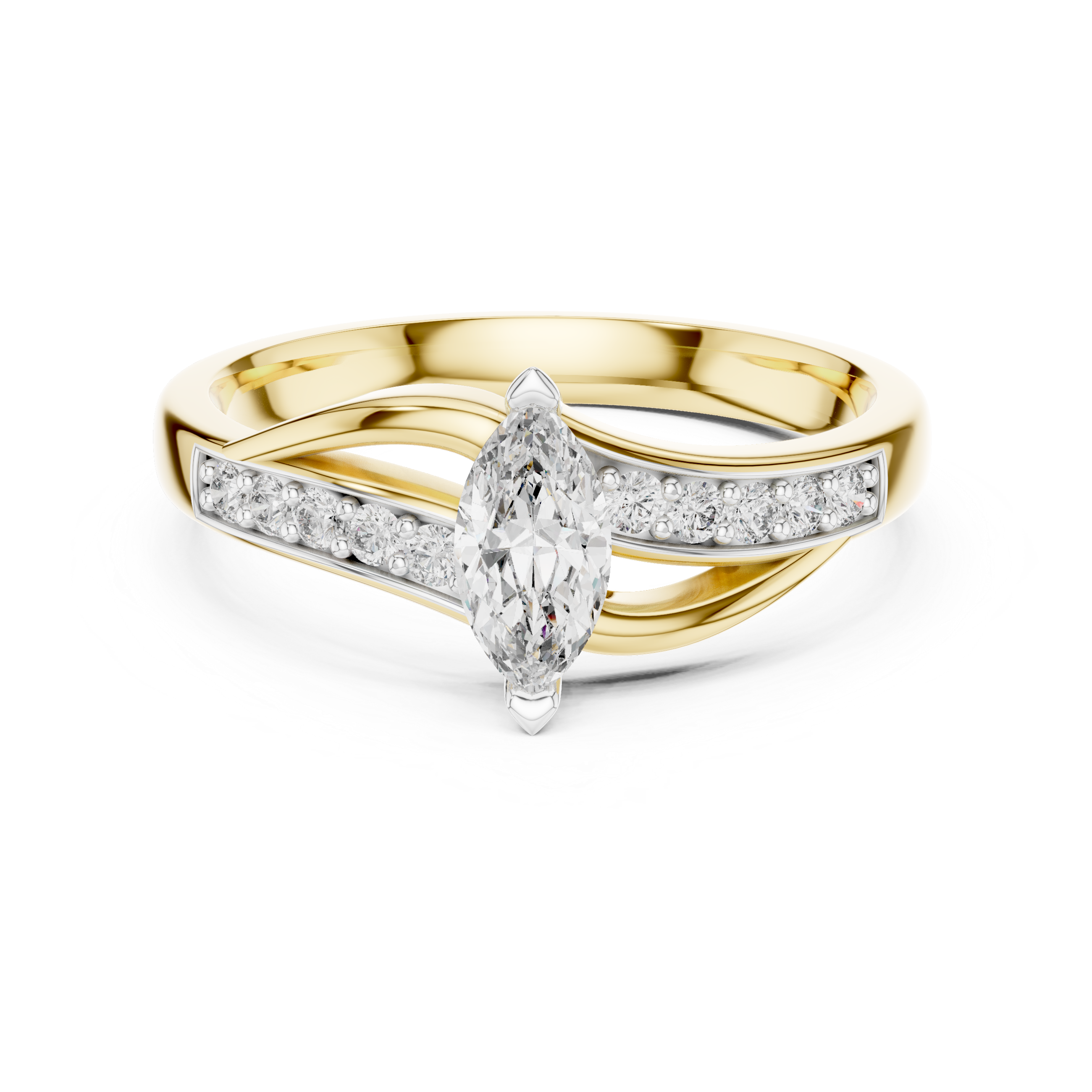 The Linkebeek Ring - Marquise Diamond Vine Engagement Ring