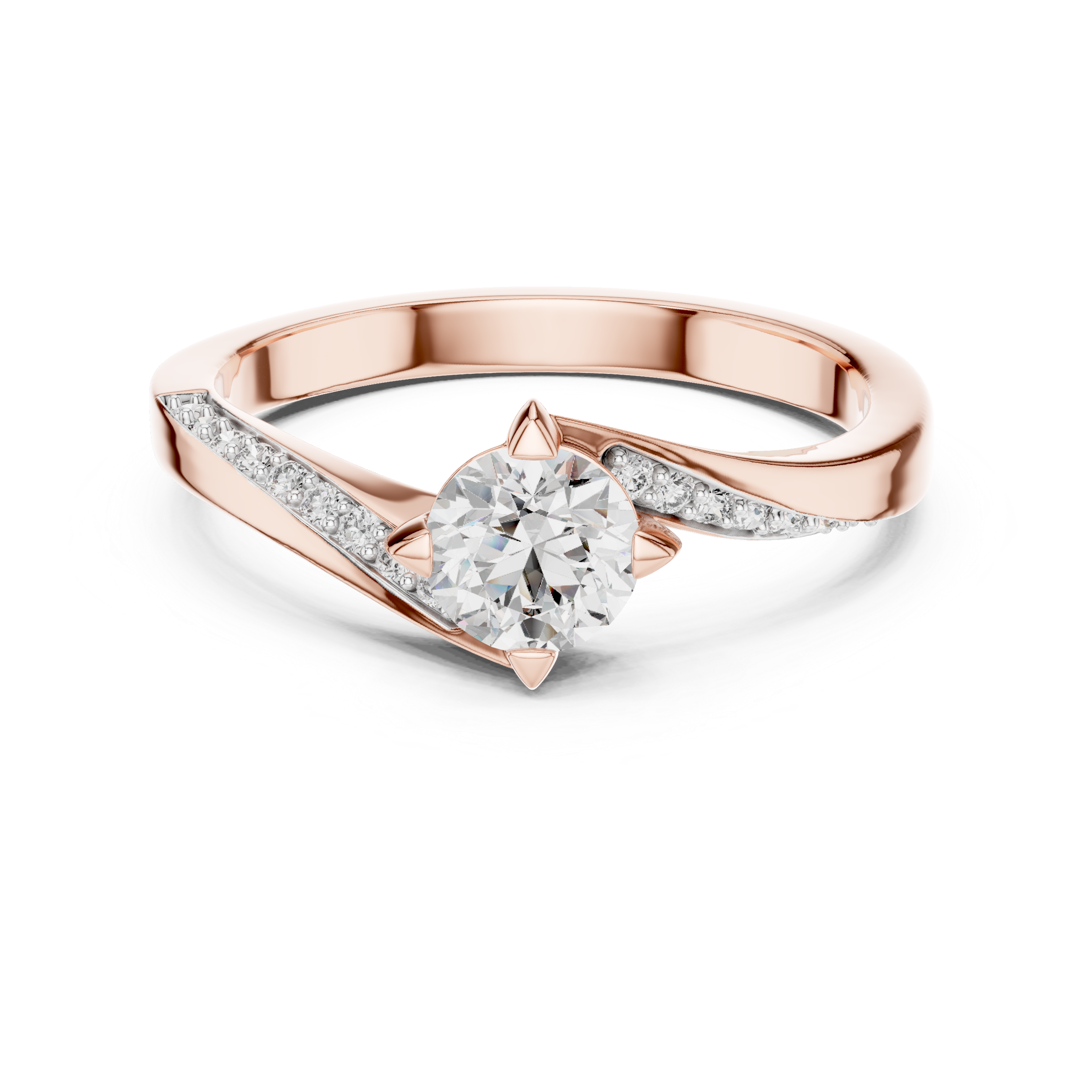 The Drogenbos Ring - Round Solitaire Twist Engagement Ring