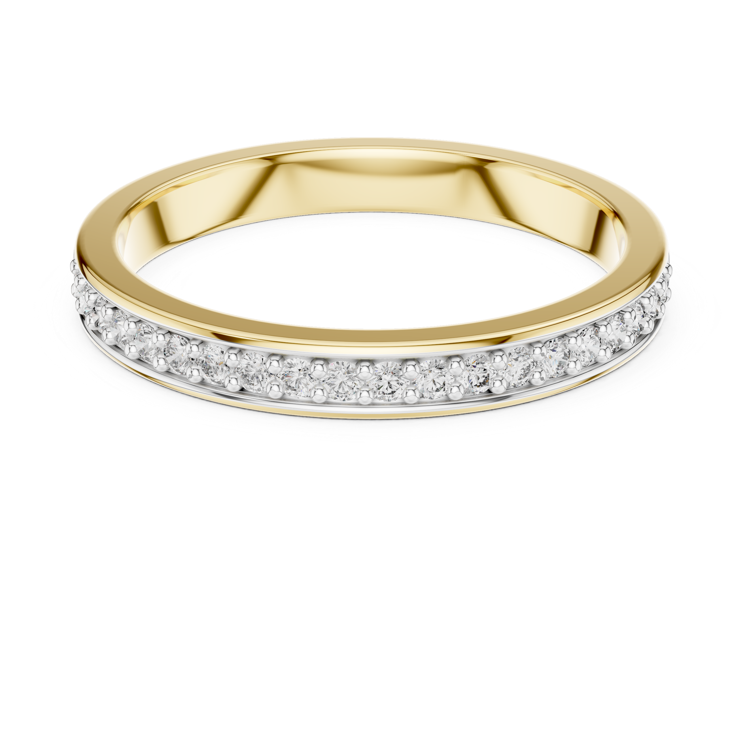 The Zaventem Ring - Single Row Diamond Pave Band