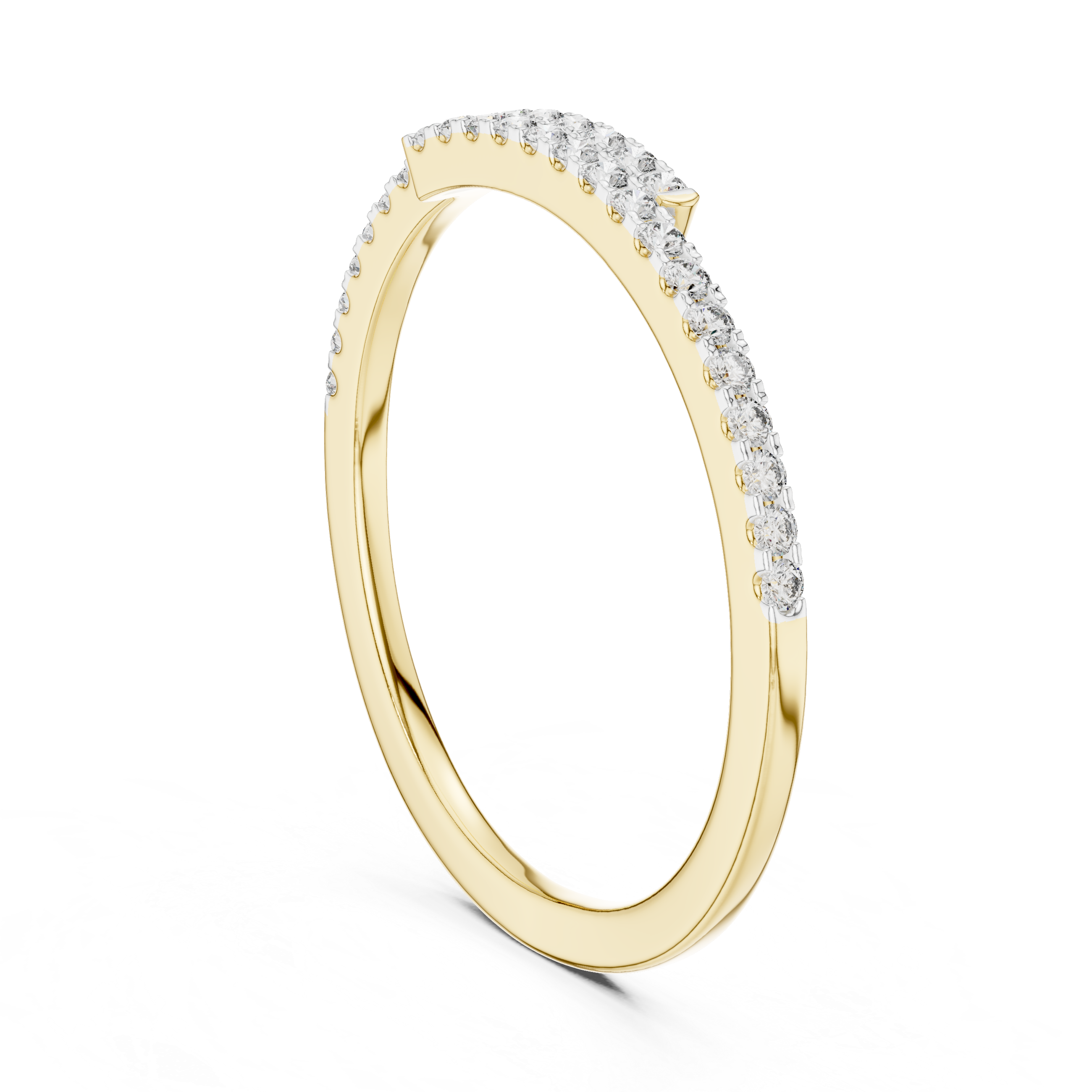 The Vilvoorde Ring - Diamond Crossover Pave Band