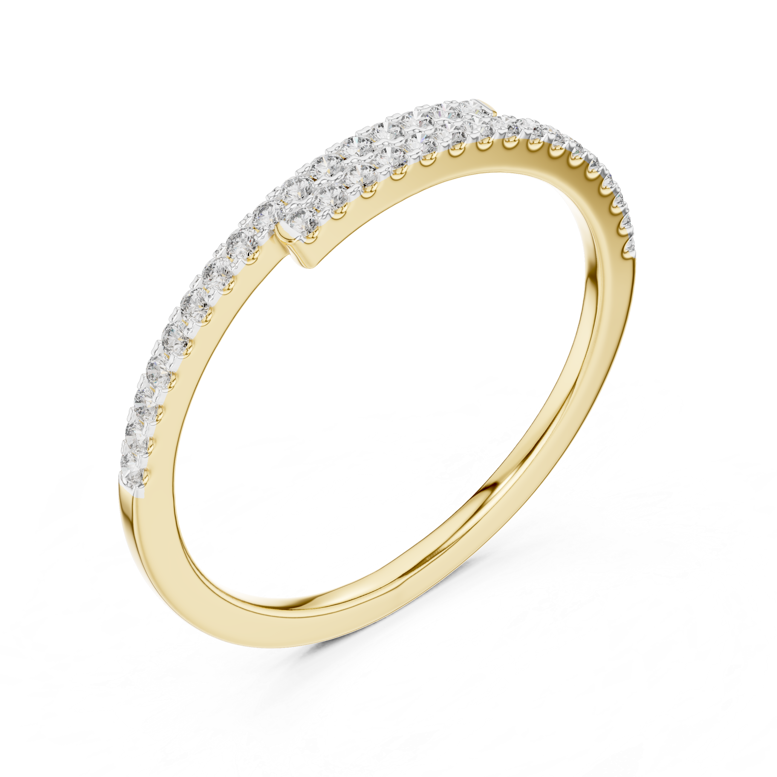 The Vilvoorde Ring - Diamond Crossover Pave Band