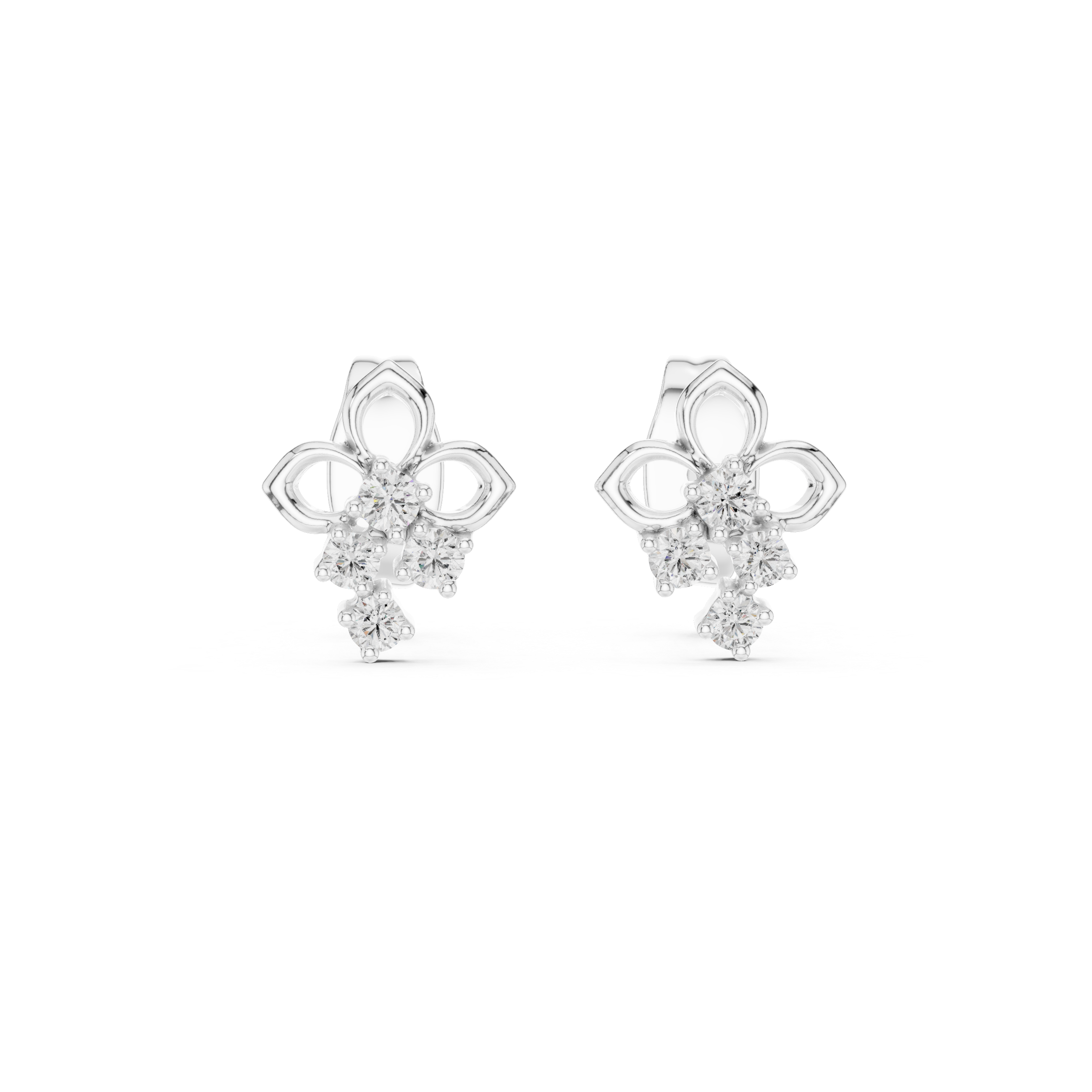 The Mamer Earrings - Diamond Floral Cluster Studs
