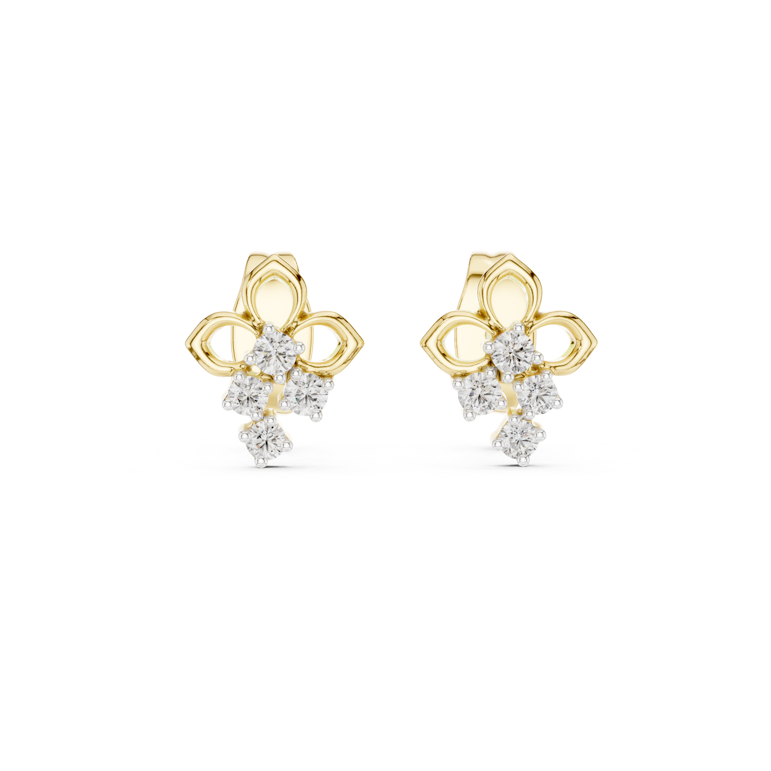 The Mamer Earrings - Diamond Floral Cluster Studs