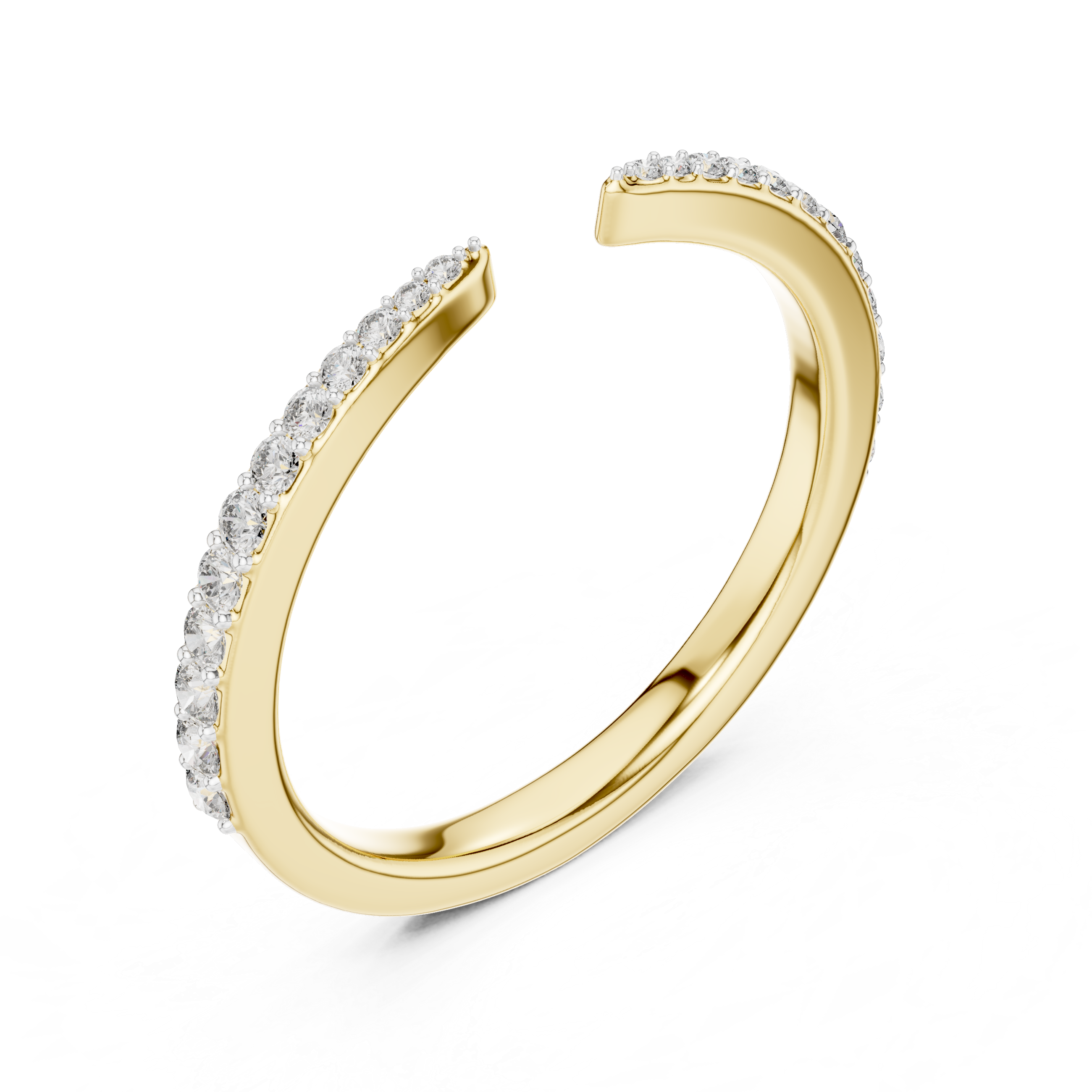 The Huizingen Ring - Graduated Diamond Open Shank Band