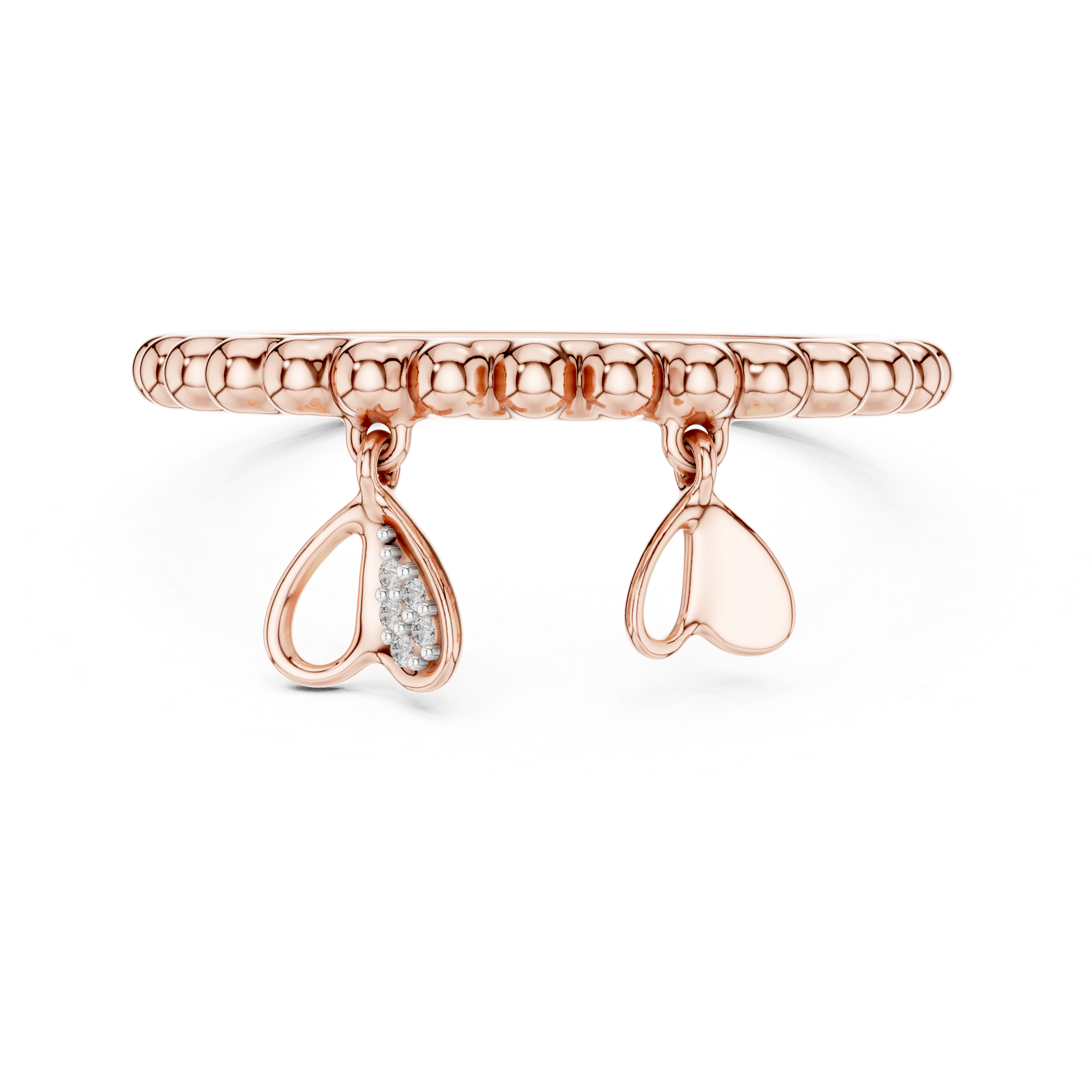 The Rixensart Ring - Diamond Charm Beaded Band