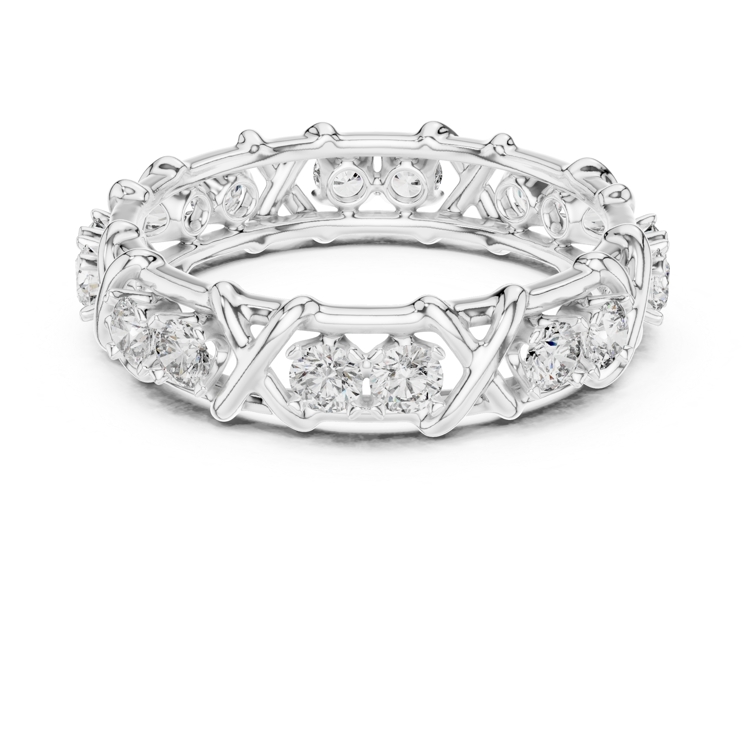 The Genval Ring - Diamond Trellis Eternity Band
