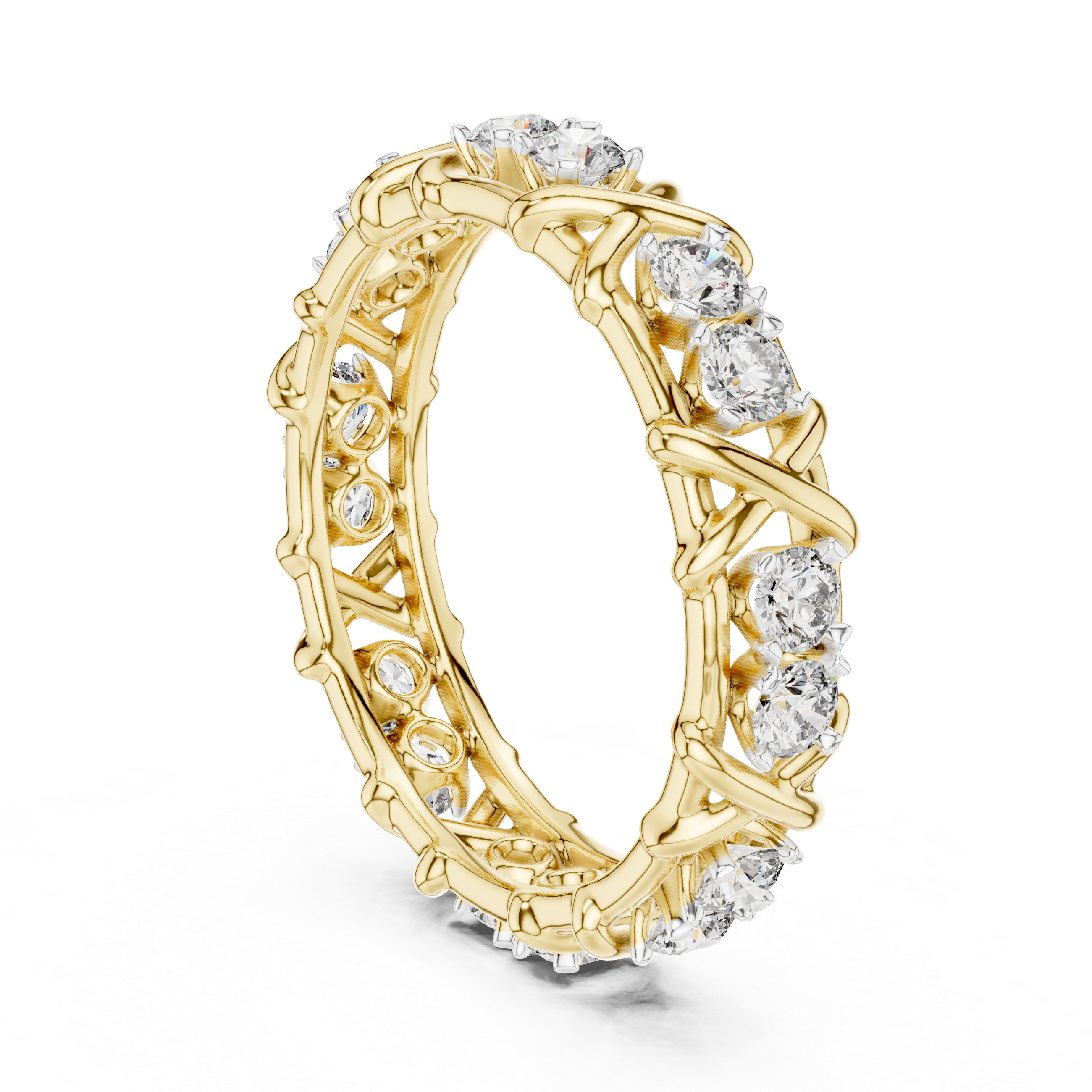 The Genval Ring - Diamond Trellis Eternity Band