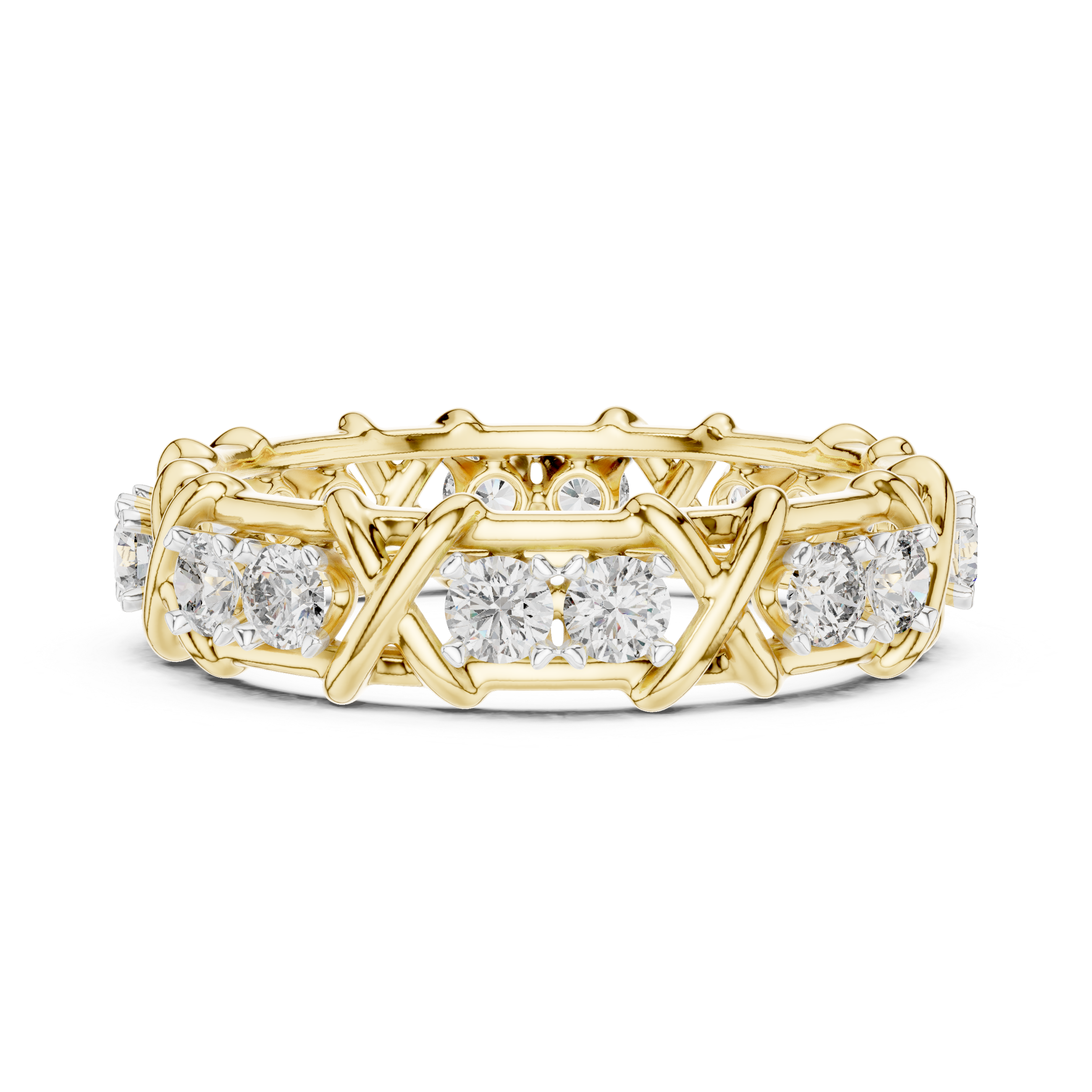 The Genval Ring - Diamond Trellis Eternity Band