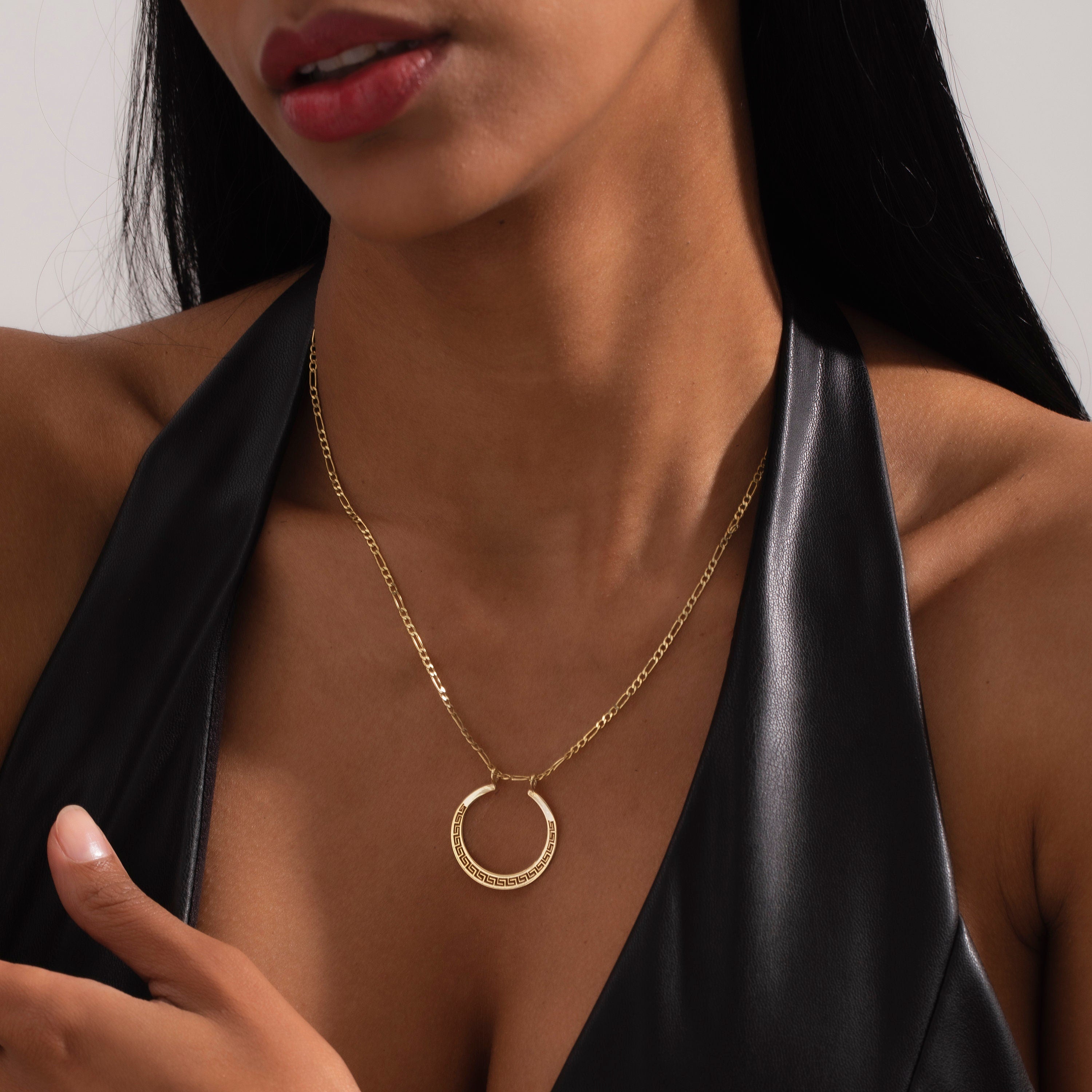Greek Motif Ring Holder Necklace