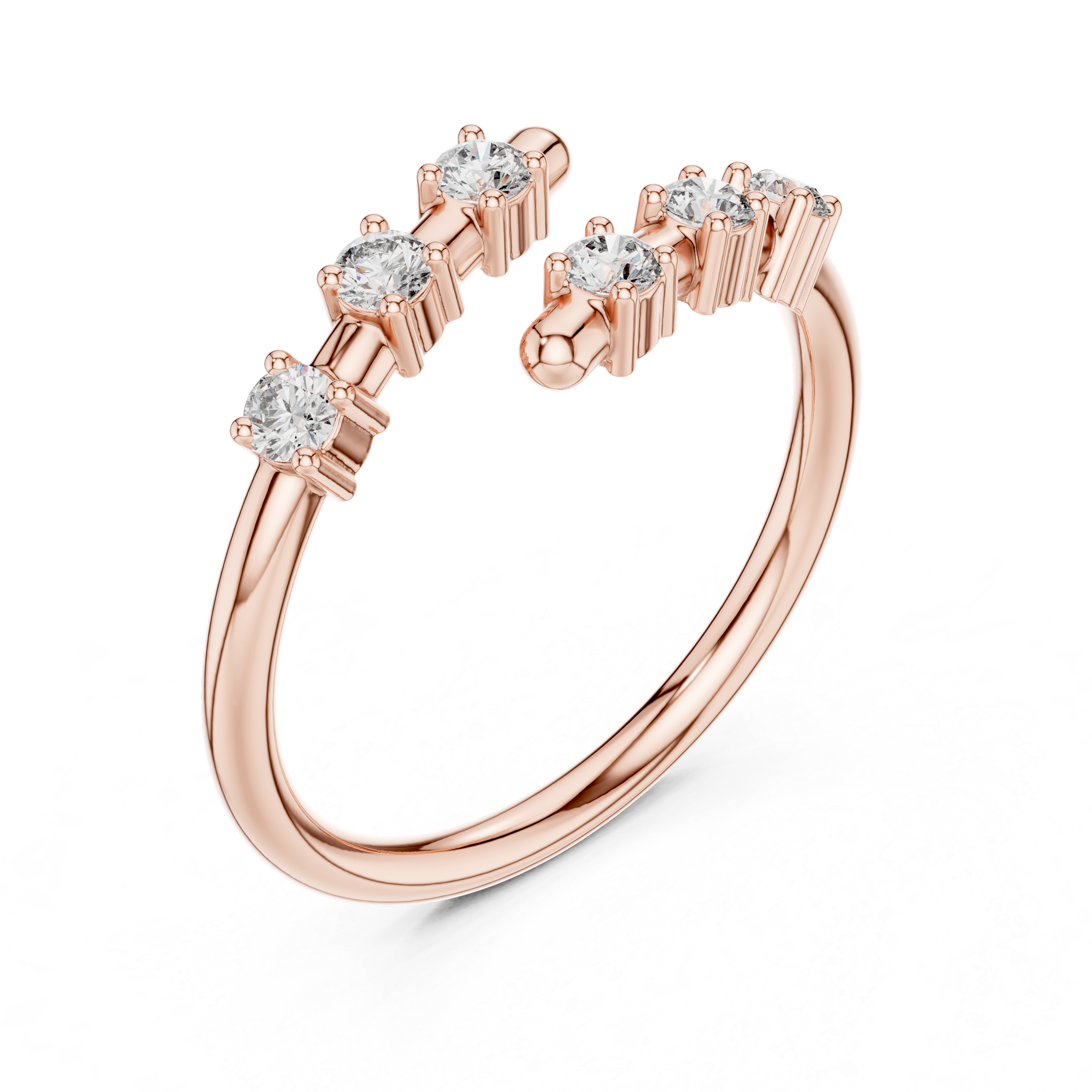 The Daugavpils Ring - Round Cut Spiral Bypass Wrap Ring