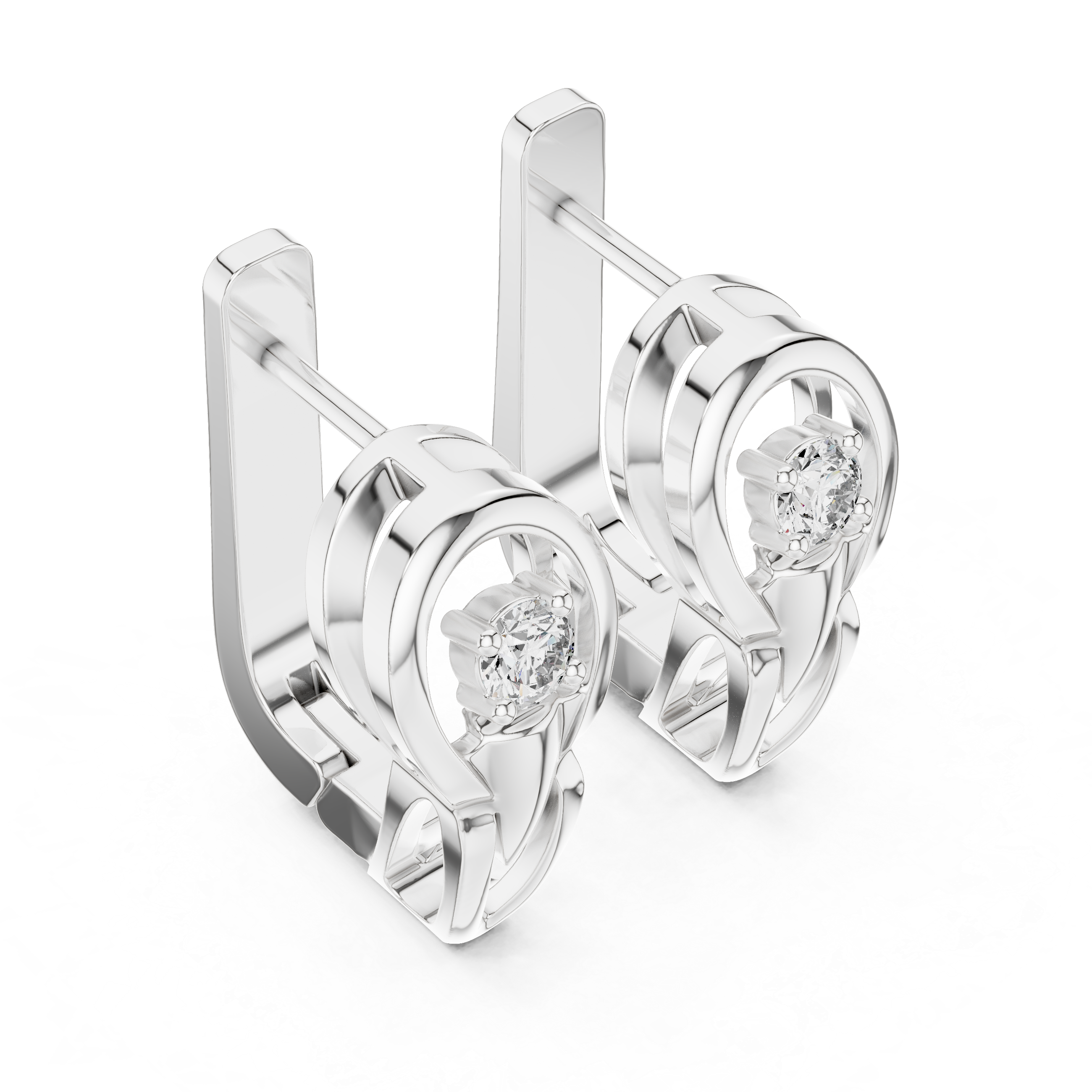 The Merano Earrings – Solitaire Diamond Split-Hoop Earrings