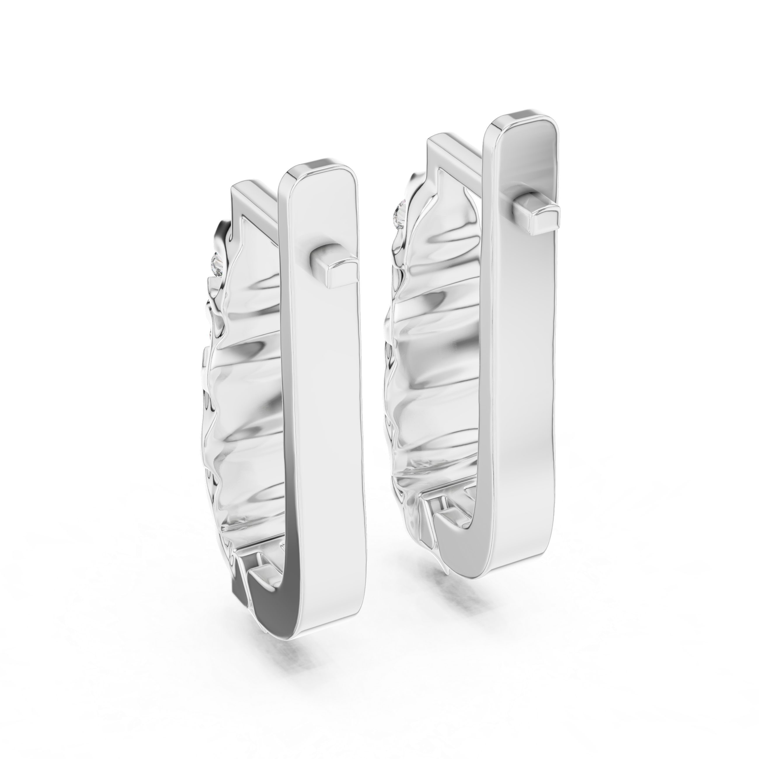 The Ortisei Earrings – Sculptural Collet Graduated Diamond J-Hoops