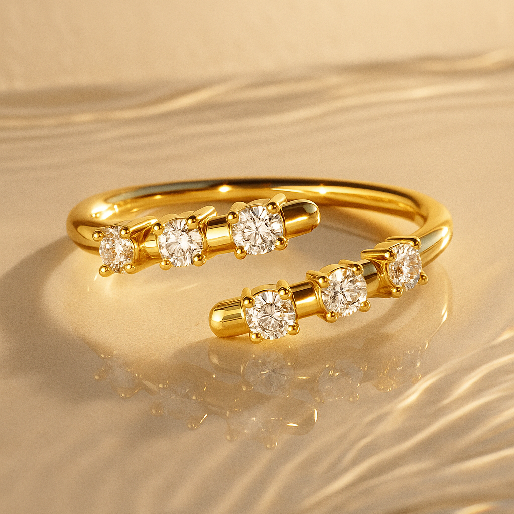 The Daugavpils Ring - Round Cut Spiral Bypass Wrap Ring