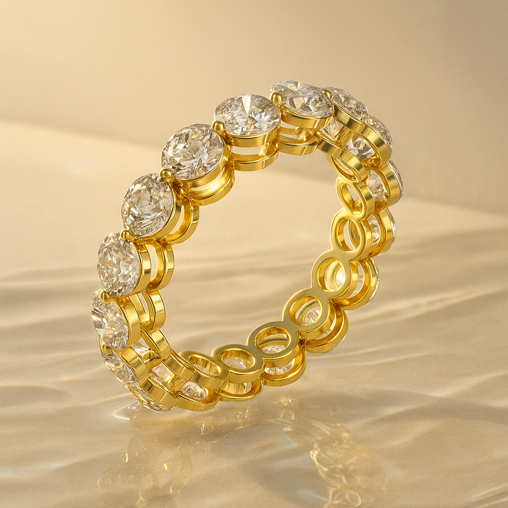 The Šiauliai Ring - Round Cut Collet Set Eternity Band