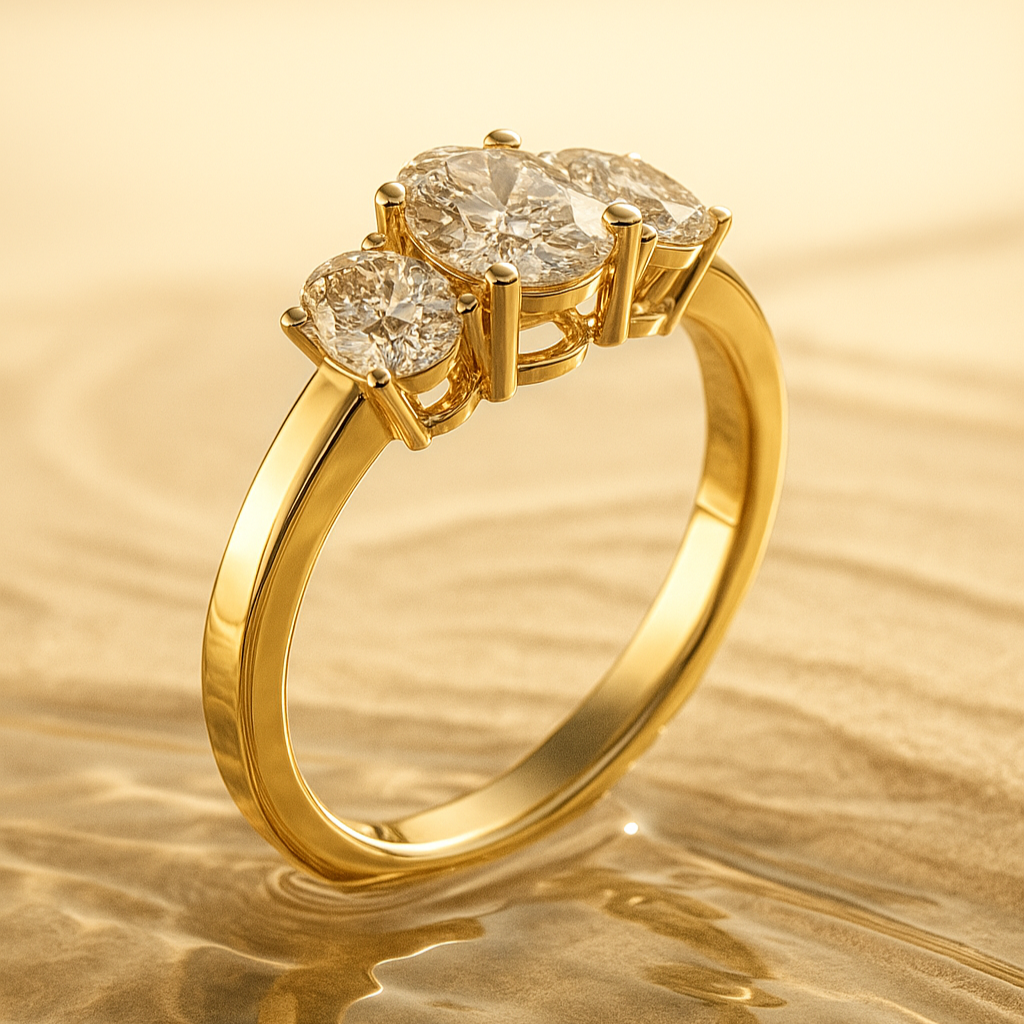 The Tauragė Ring - Oval Cut Three-Stone Trinity Engagement Ring