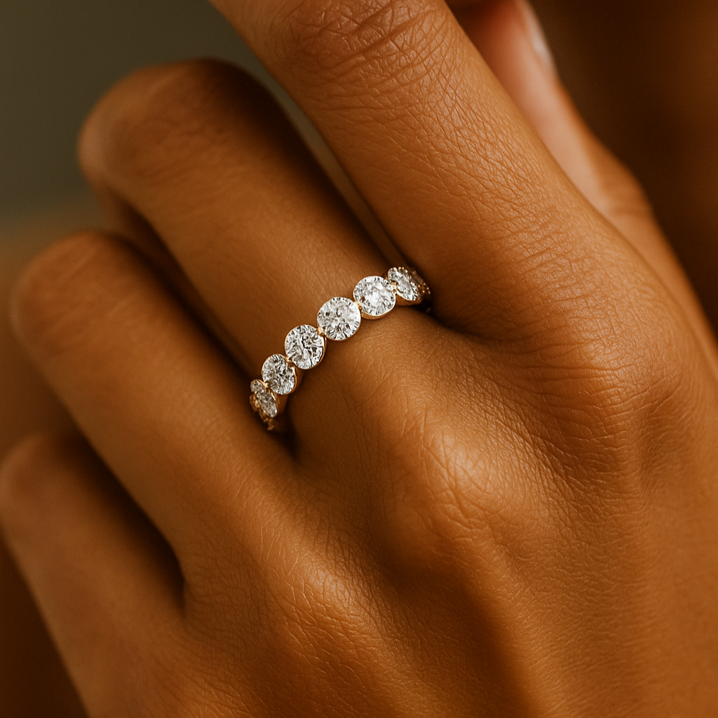 The Šiauliai Ring - Round Cut Collet Set Eternity Band