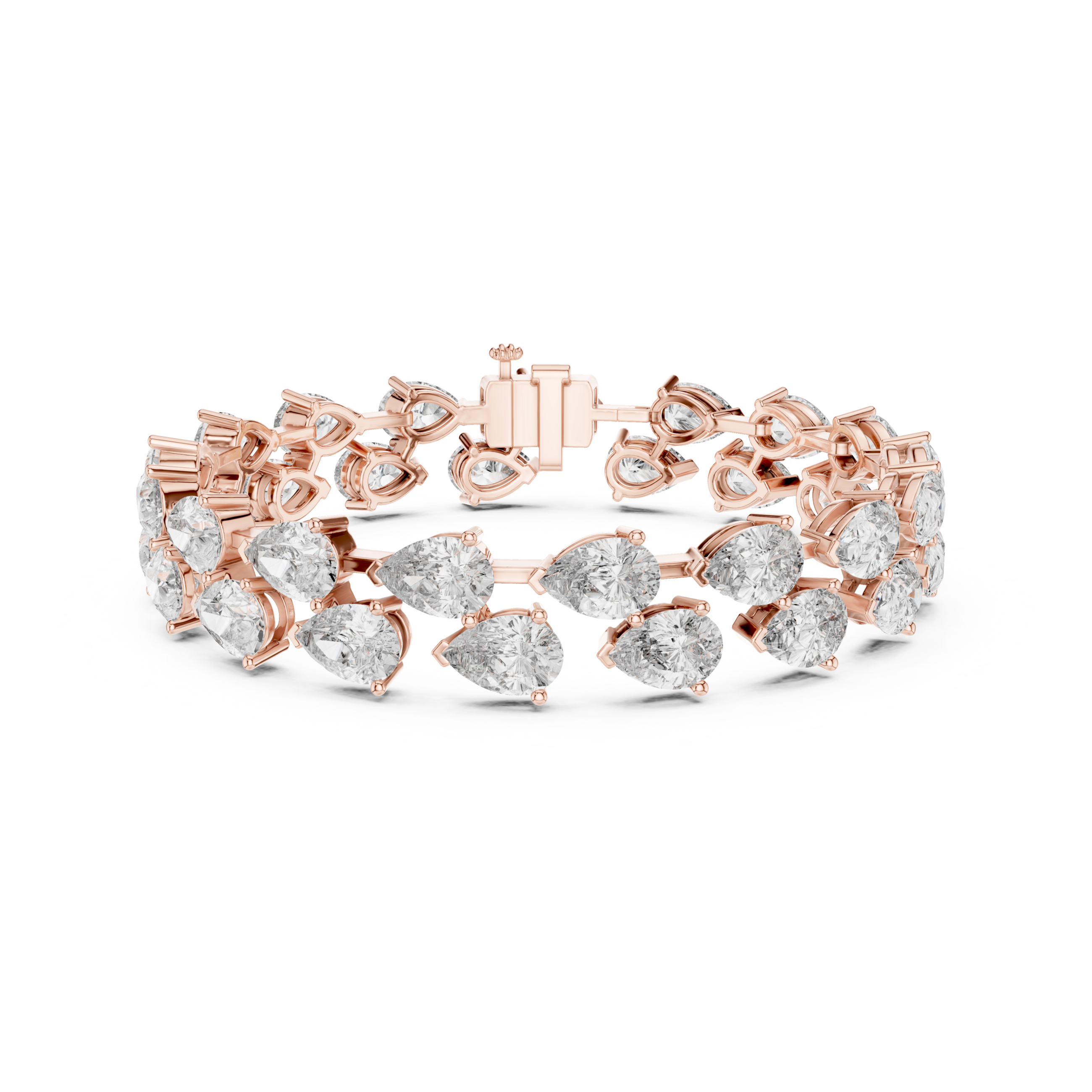 The Barcelona Bracelet - Angled Pear Diamond Tennis Bracelet