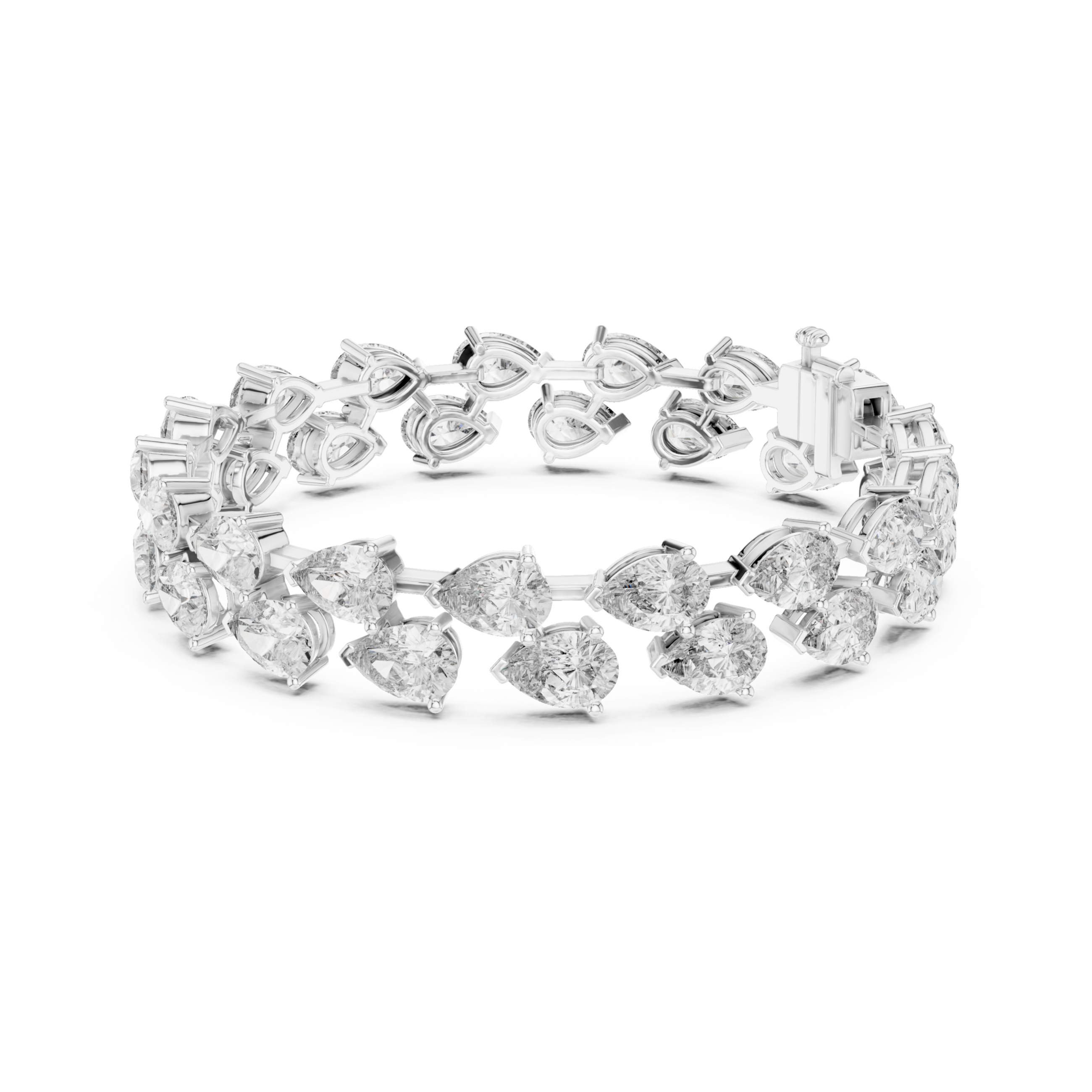 The Barcelona Bracelet - Angled Pear Diamond Tennis Bracelet