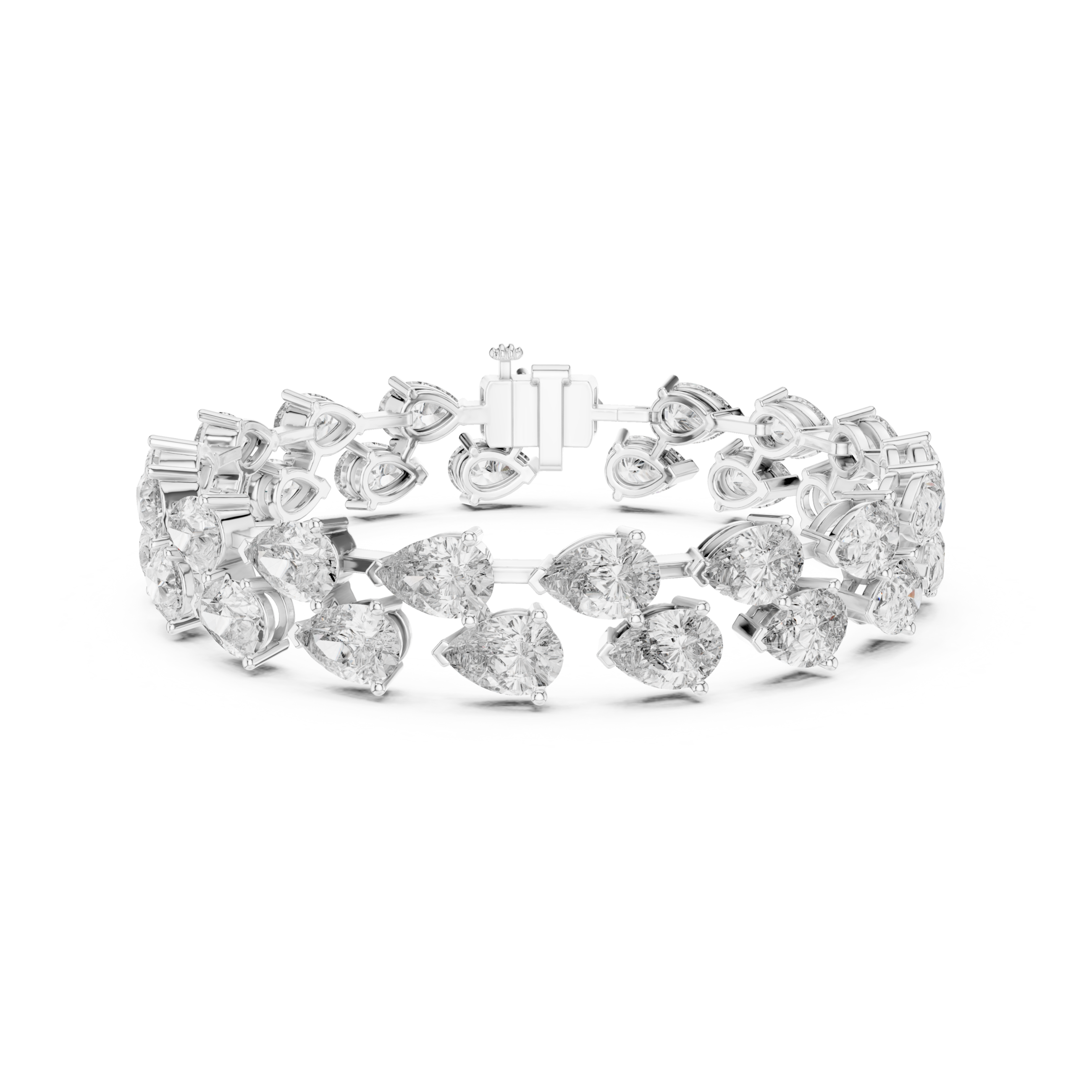 The Barcelona Bracelet - Angled Pear Diamond Tennis Bracelet