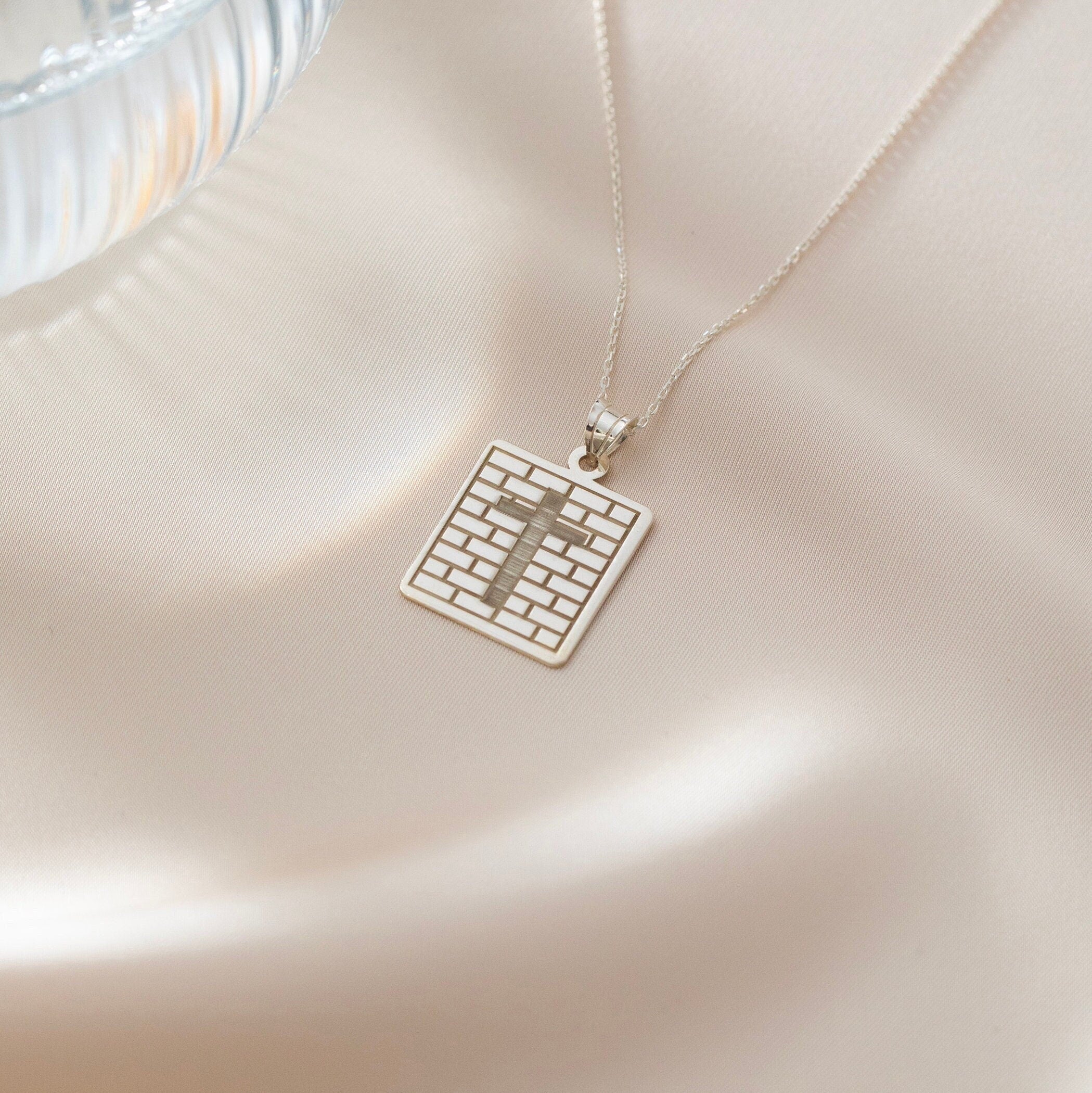 Small Cross Necklace, Chunky Cross Necklace Sterling Silver