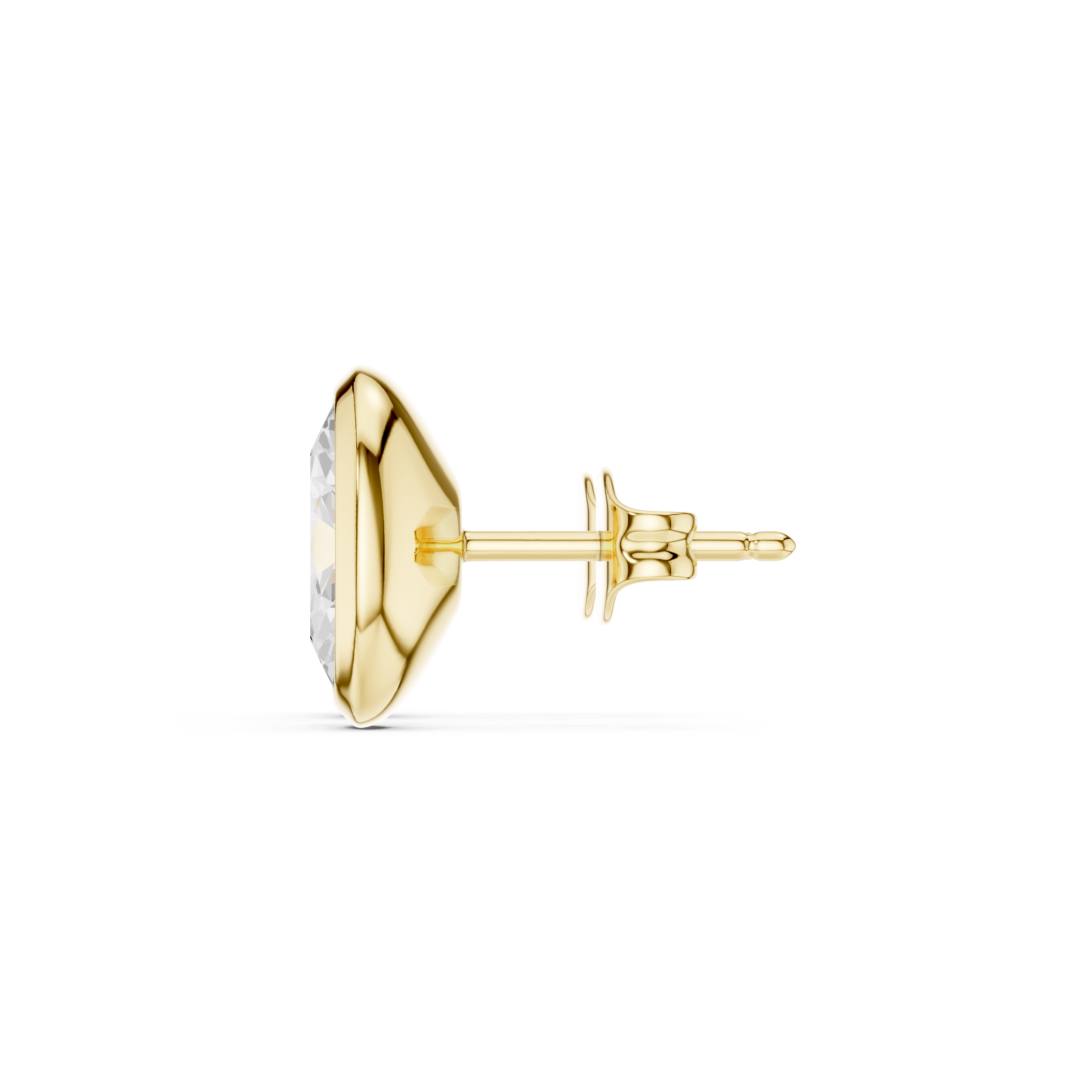 Muur Atelier Solid Gold Modern Oval Cut Bezel Solitaire Diamond Studs