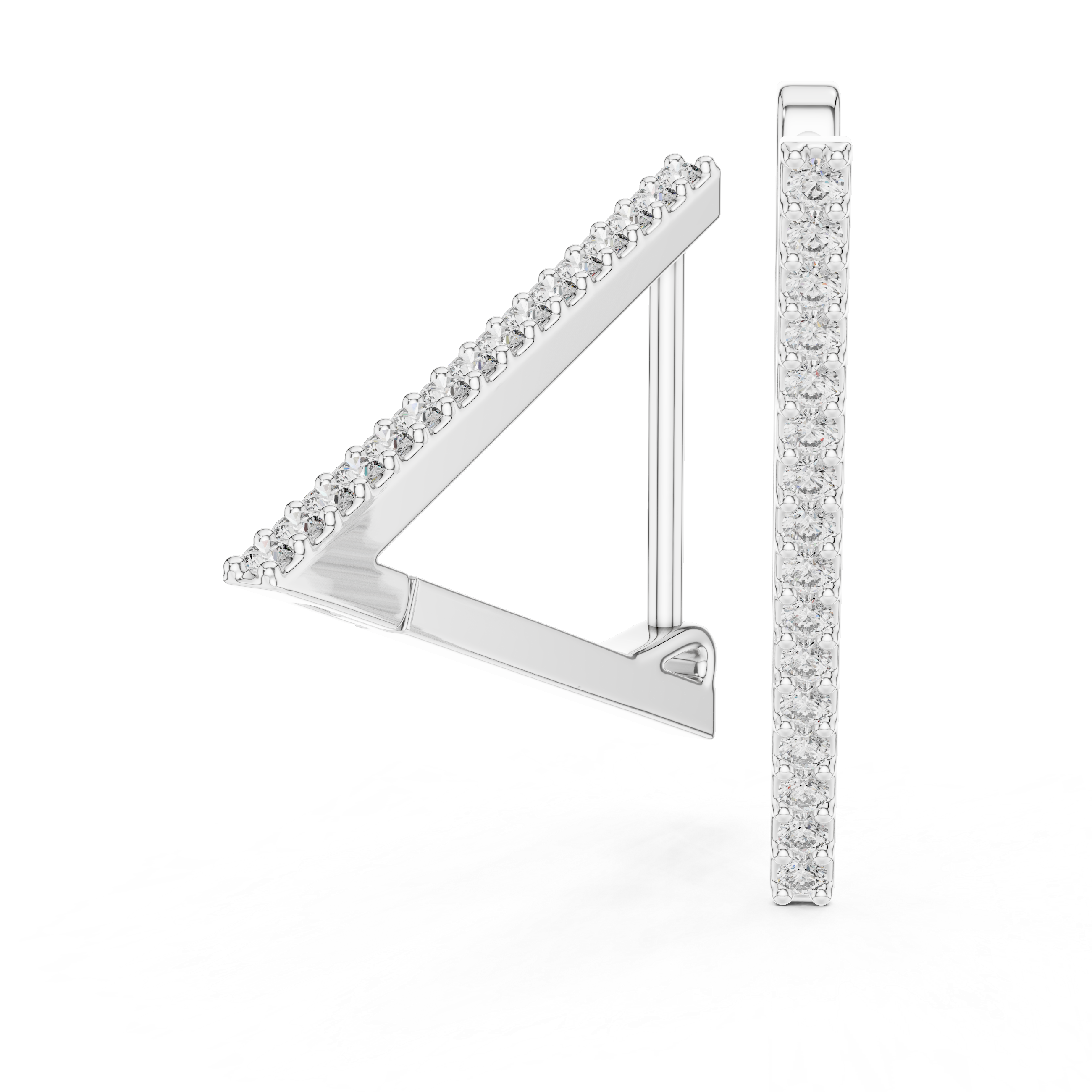 The Toronto Earrings - Pave Diamond Wishbone Drops