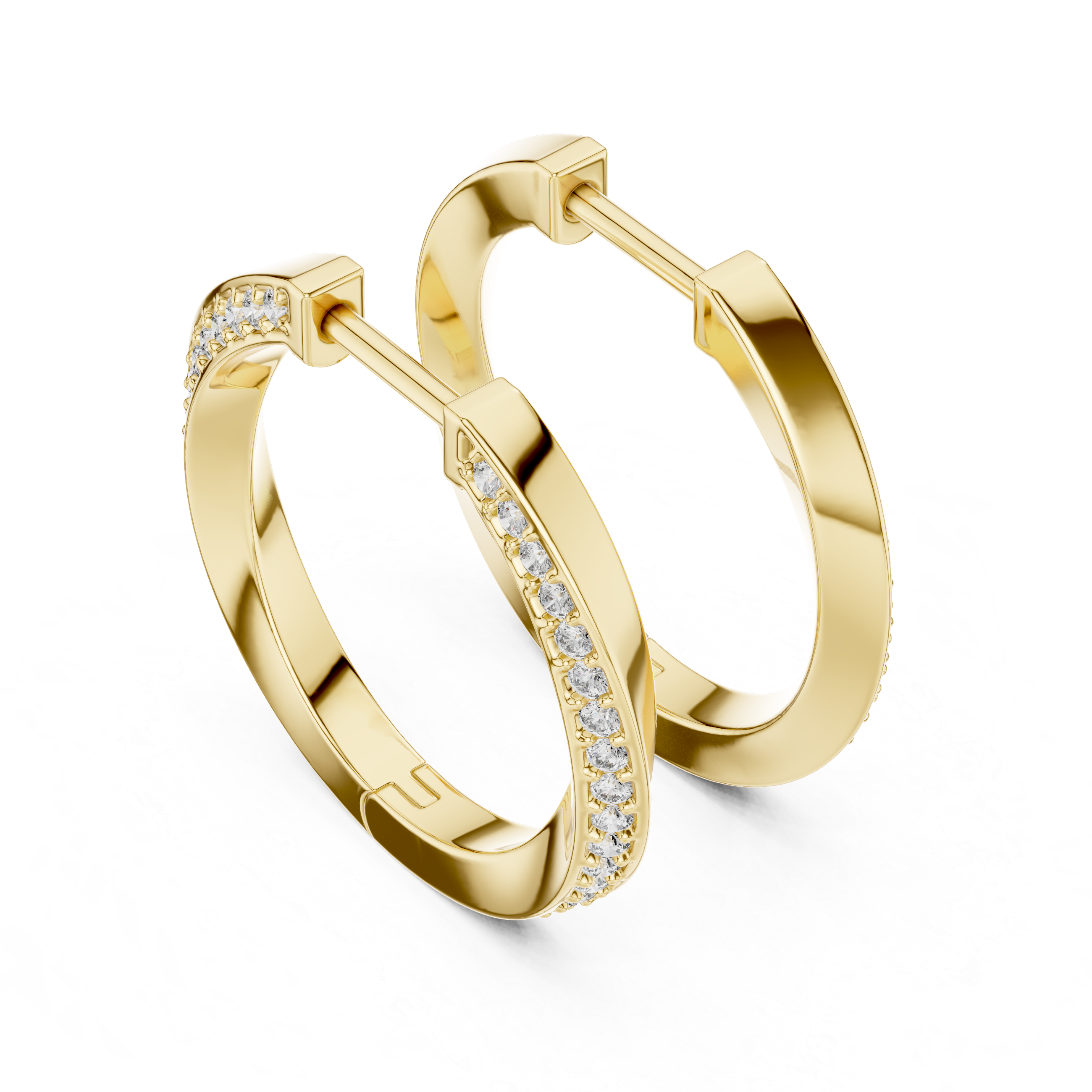 The Claremont Earrings – Twisted Pavé Diamond Hoop Earrings