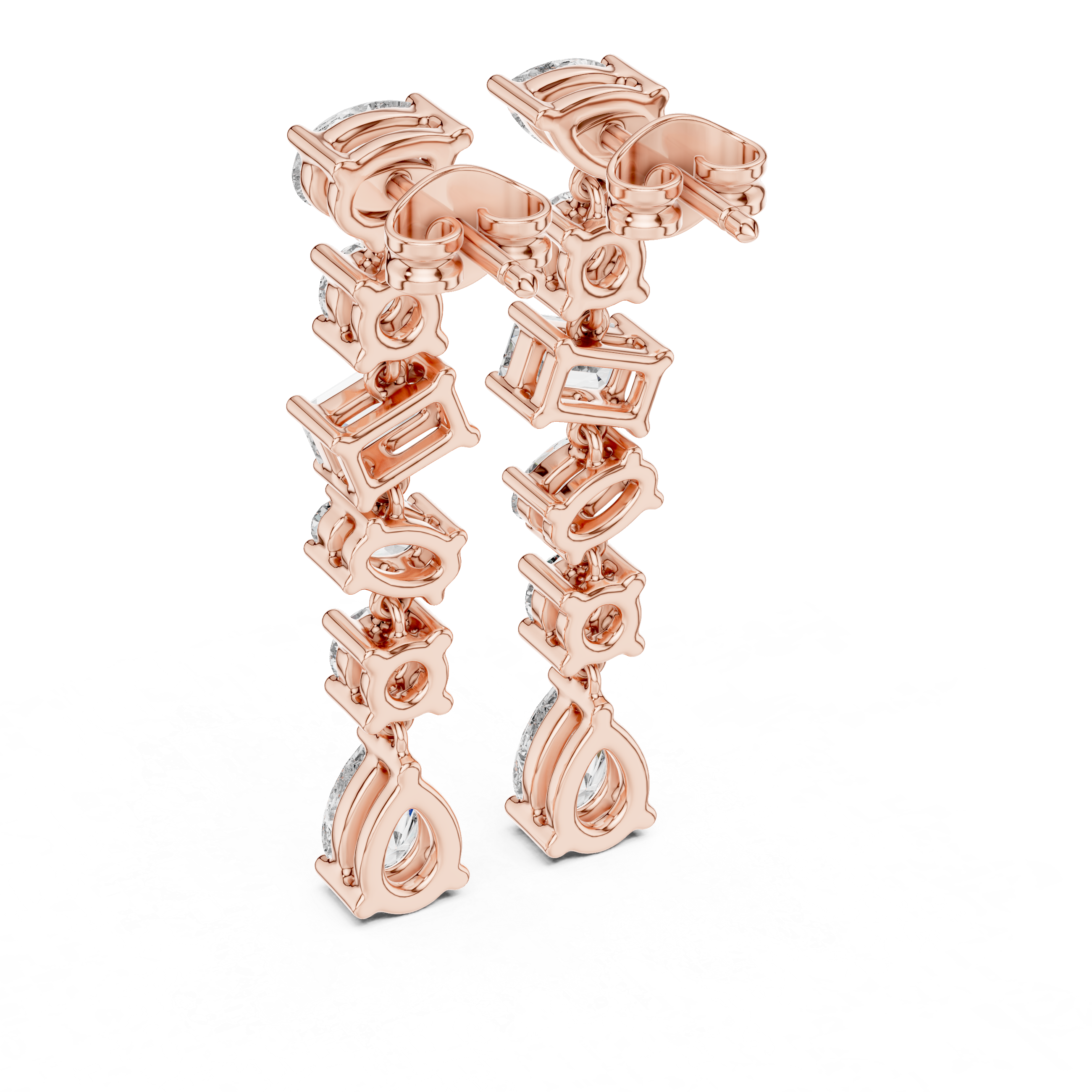 The Estepona Earrings – Mixed Shape Articulated Linear Drop Earrings