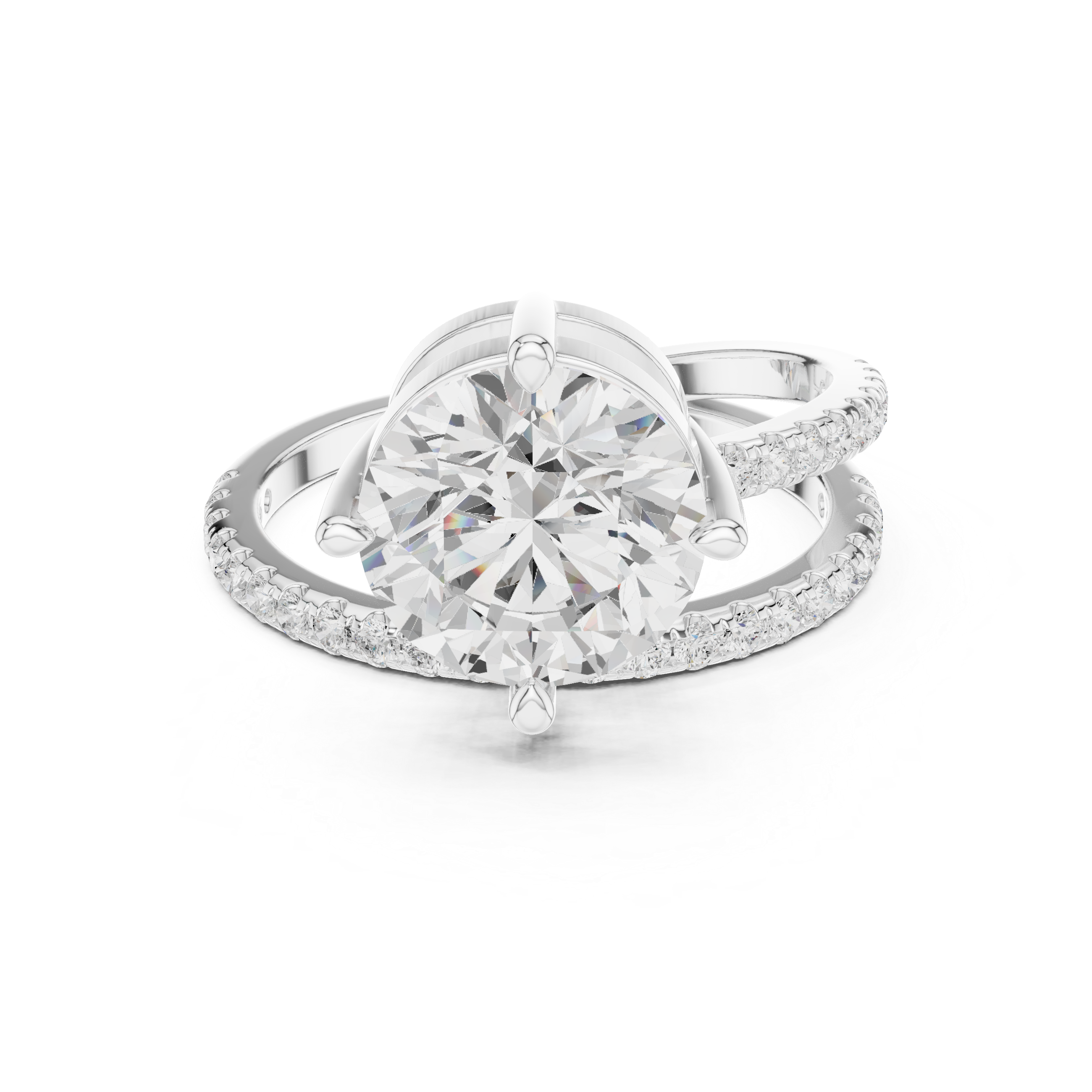 Diamond ring with a white background