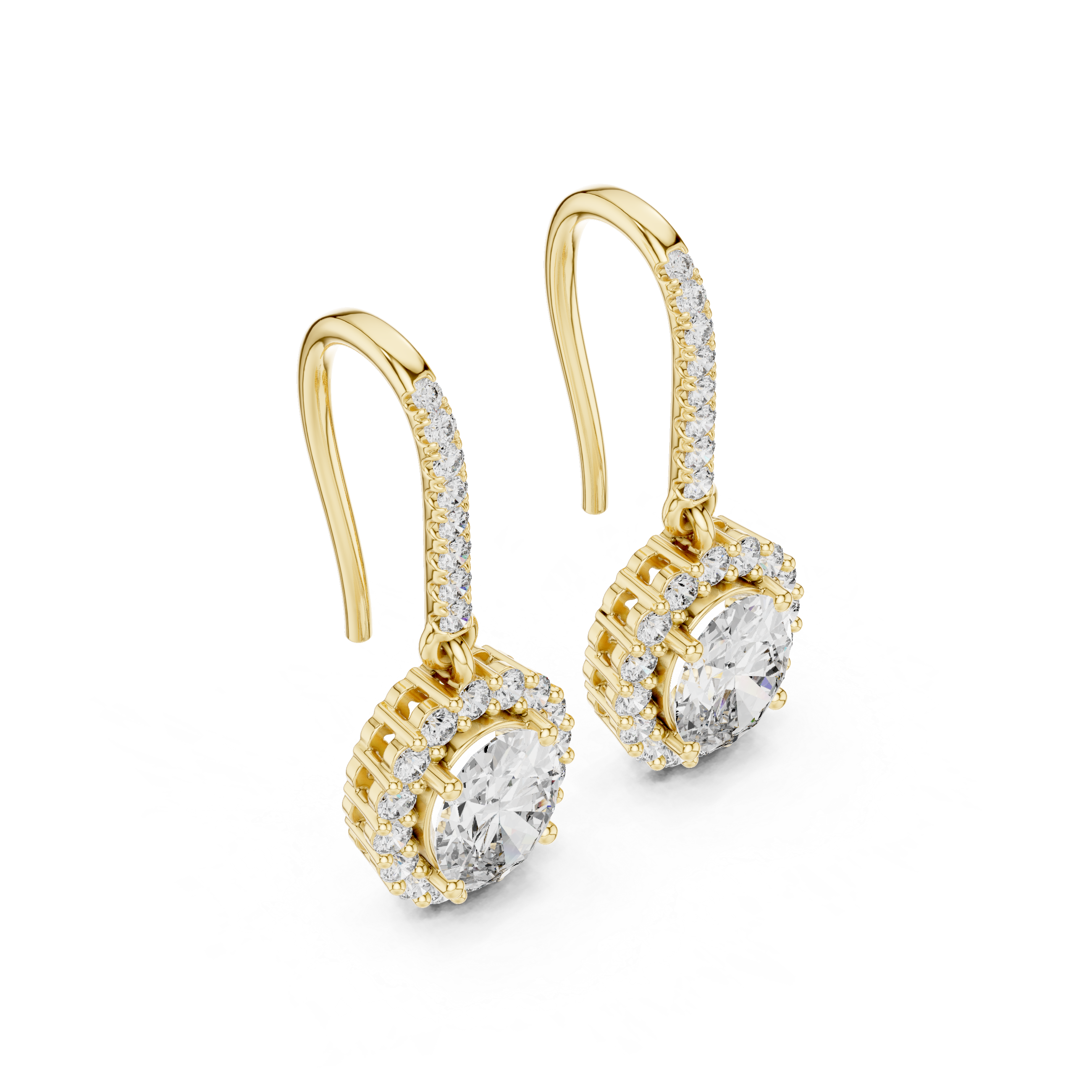 The Herrsching Earrings - Oval Blue Topaz & Diamond Drop Earrings