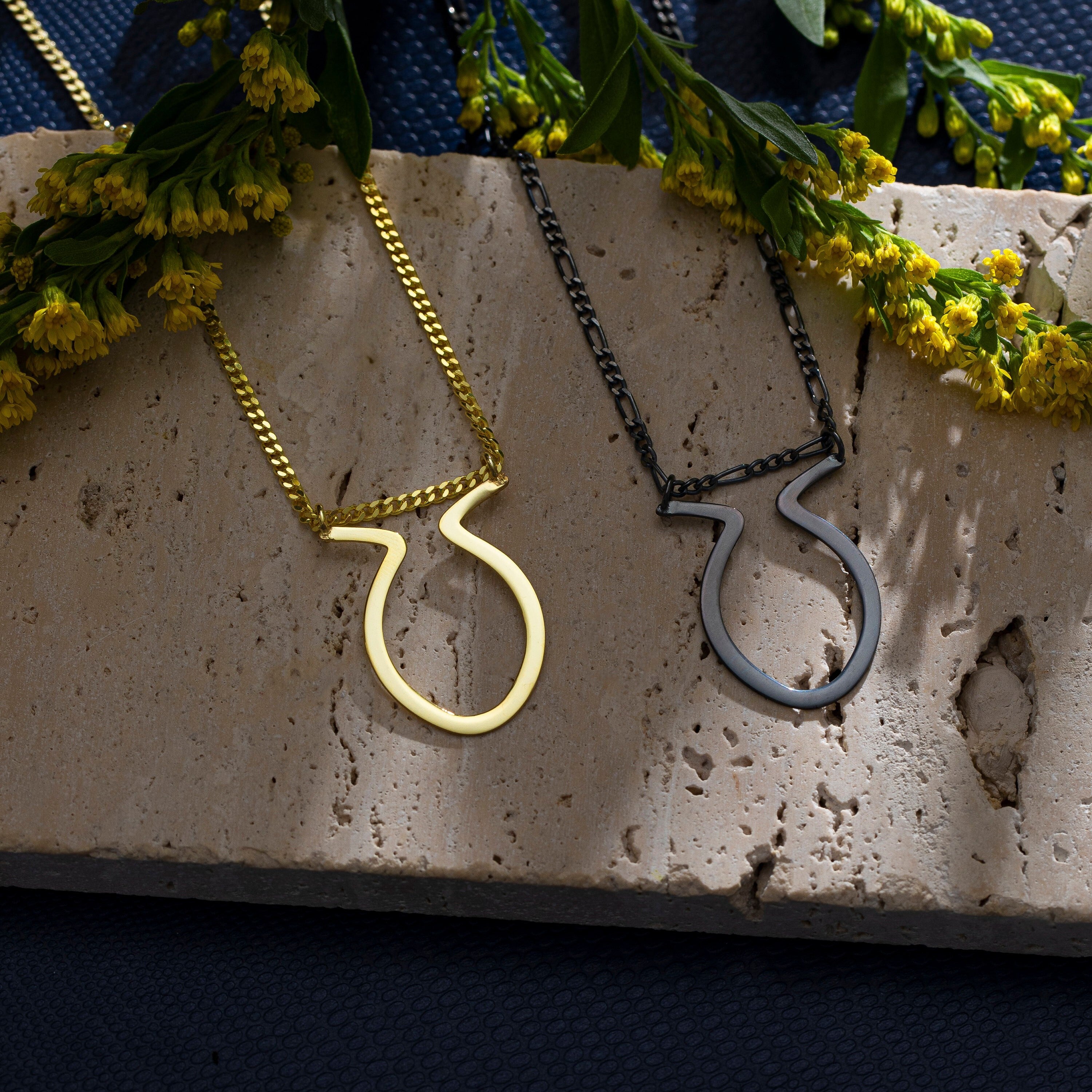 Oval Horn Ring Holder Necklace
