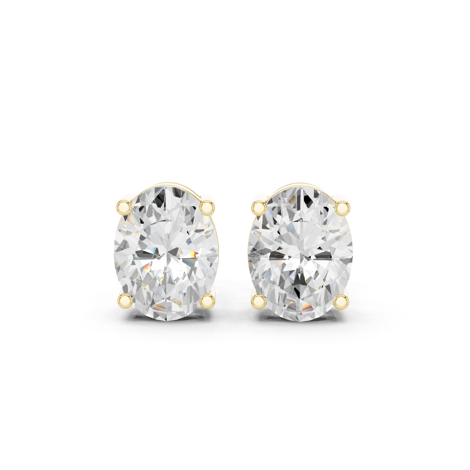 Muur Atelier Solid Gold Modern Oval Cut Diamond Tulip Basket Studs