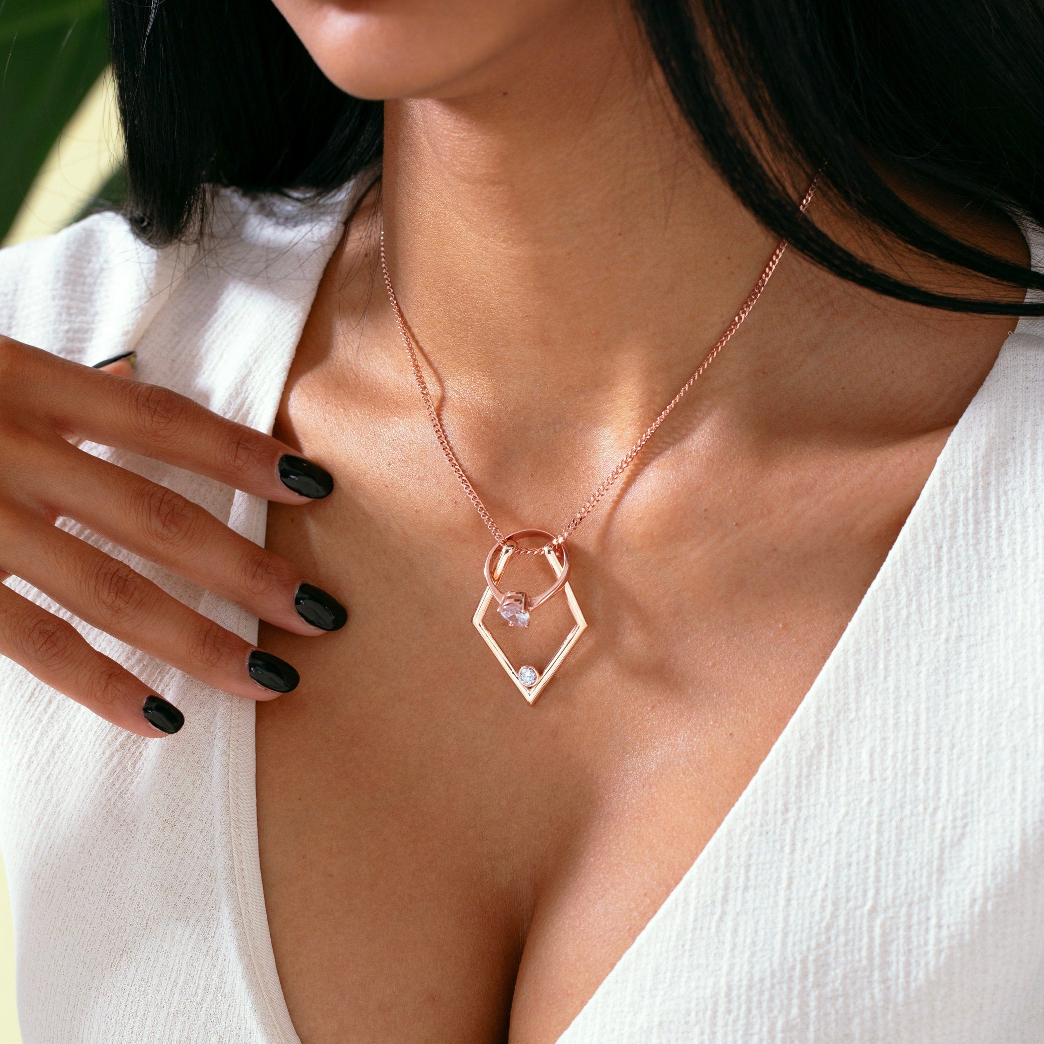 Diamond Ring Holder Necklace, Women's Ring Holder Necklace