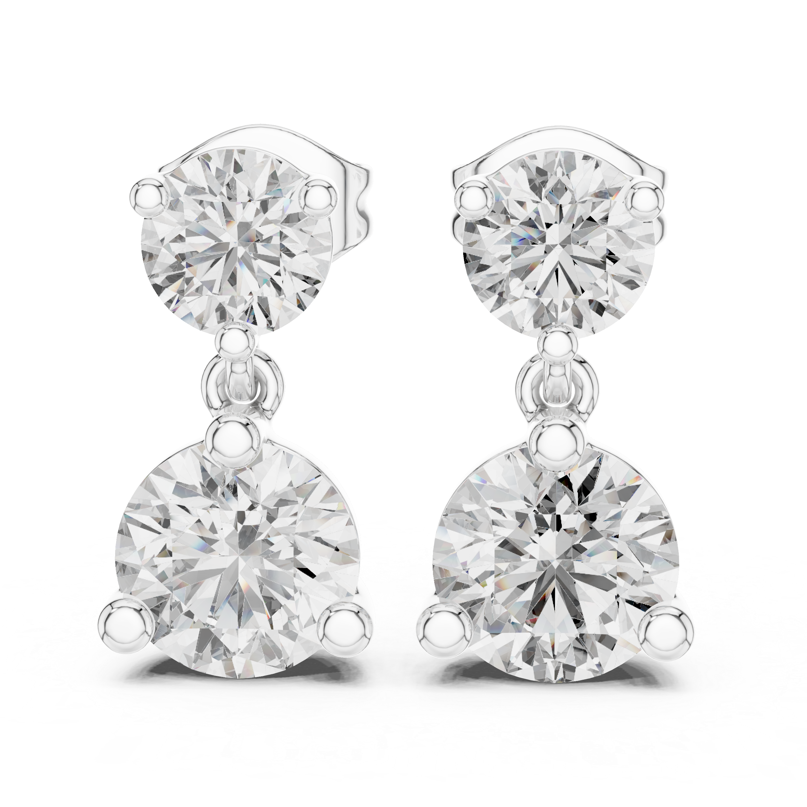 The Düsseldorf Earrings – Double Drop Collet Diamond Earrings