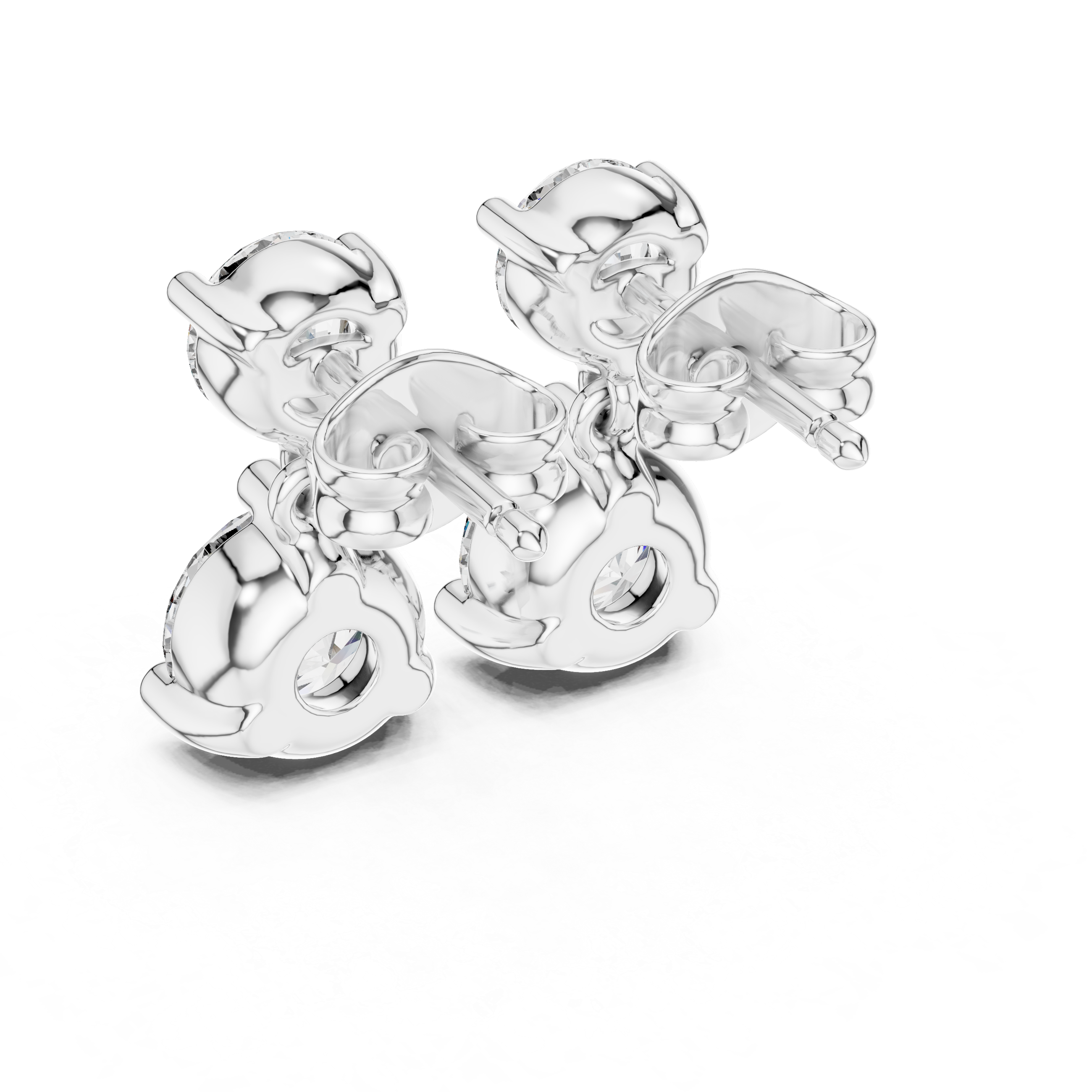The Düsseldorf Earrings – Double Drop Collet Diamond Earrings