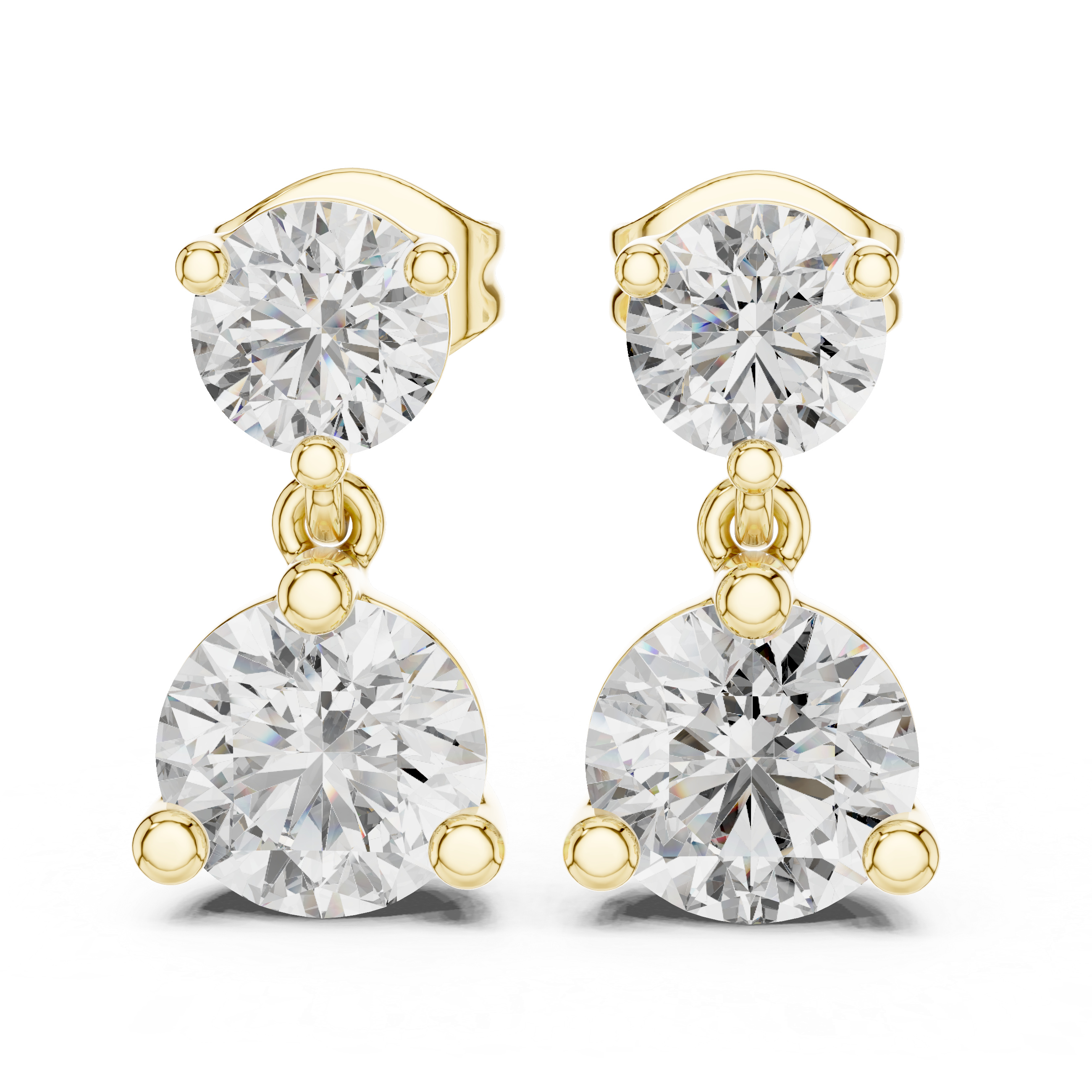 The Düsseldorf Earrings – Double Drop Collet Diamond Earrings