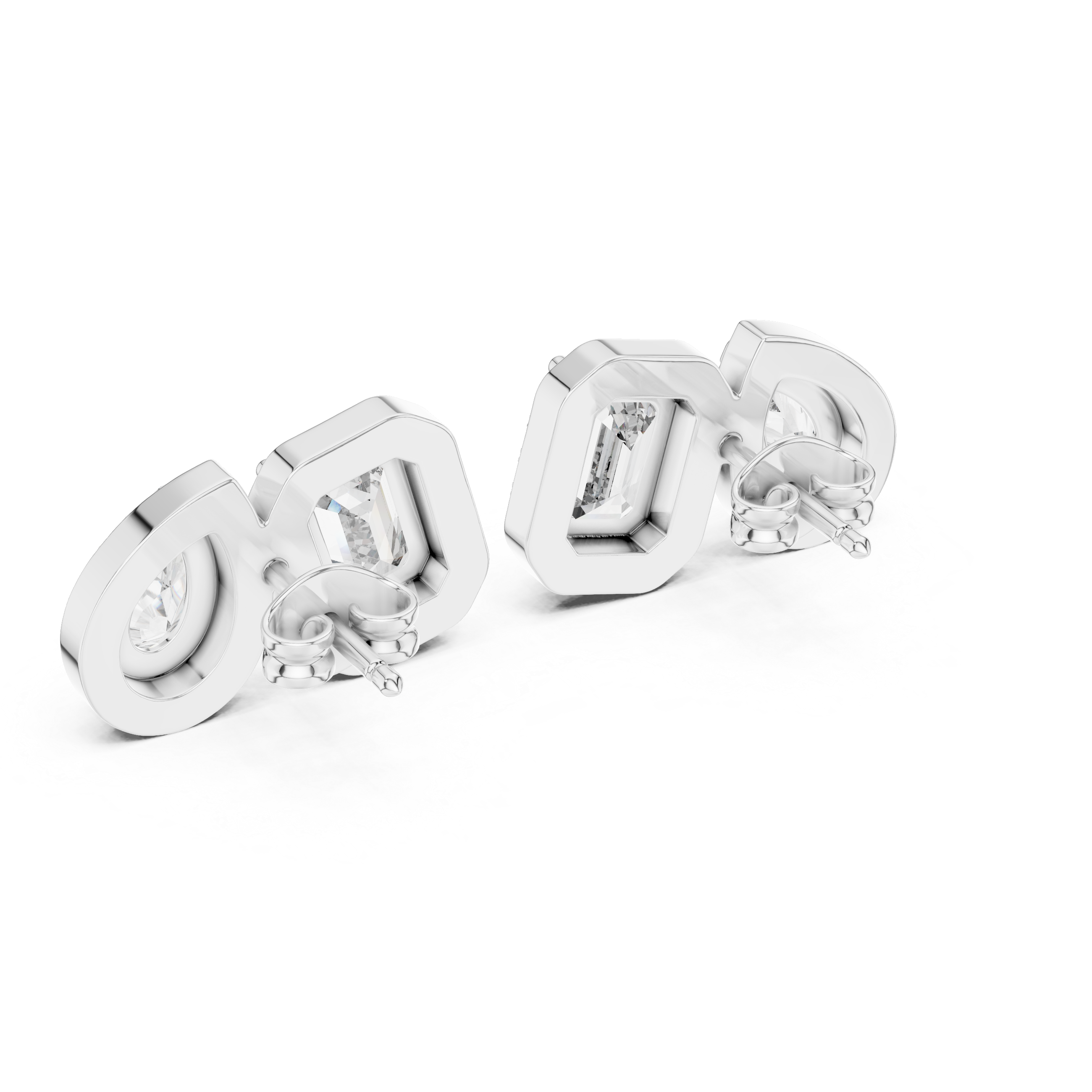 The Berlin Earrings – Mixed Cut Halo Diamond Studs