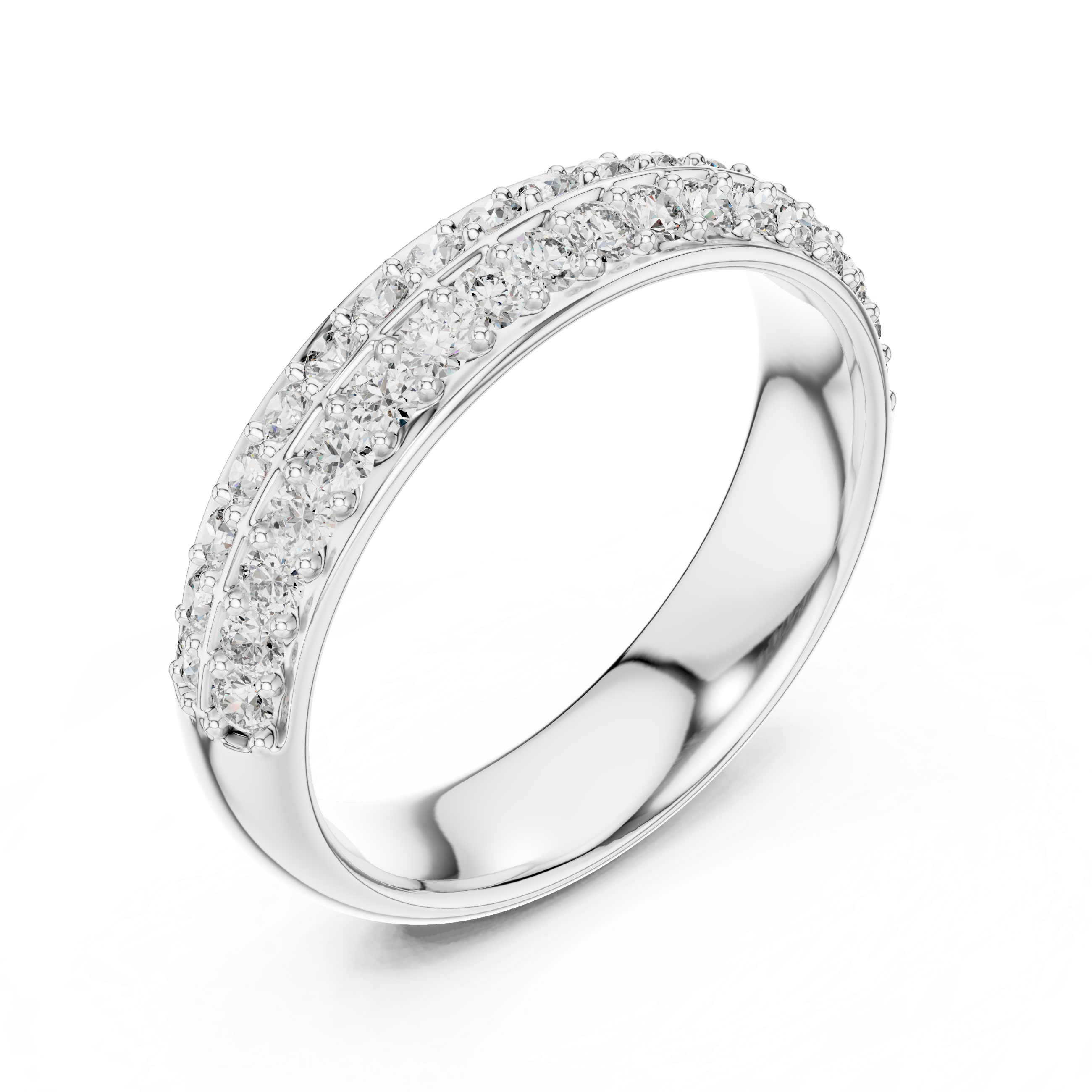 The Middelburg Ring - Double-Row Diamond Wide Band