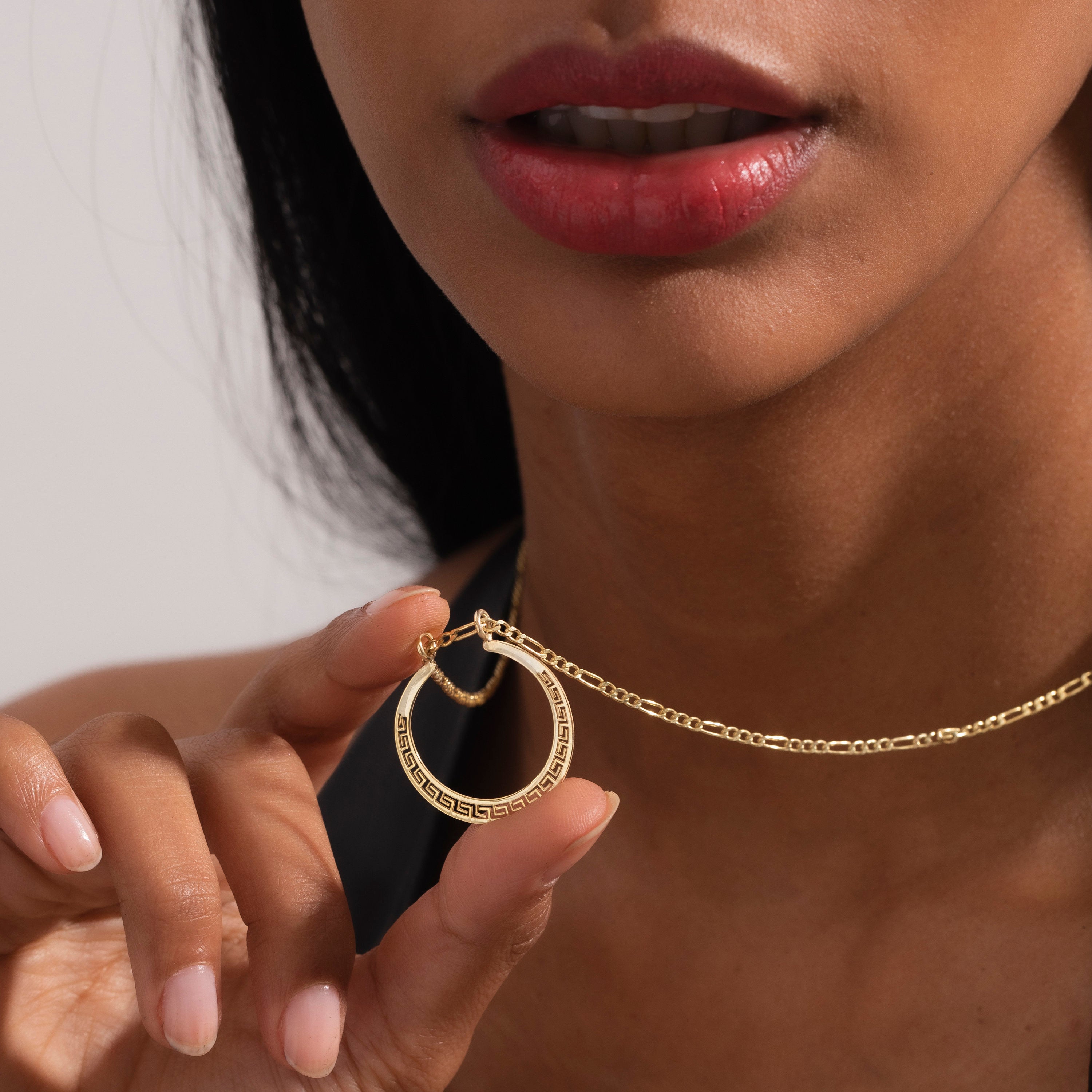 Greek Motif Ring Holder Necklace