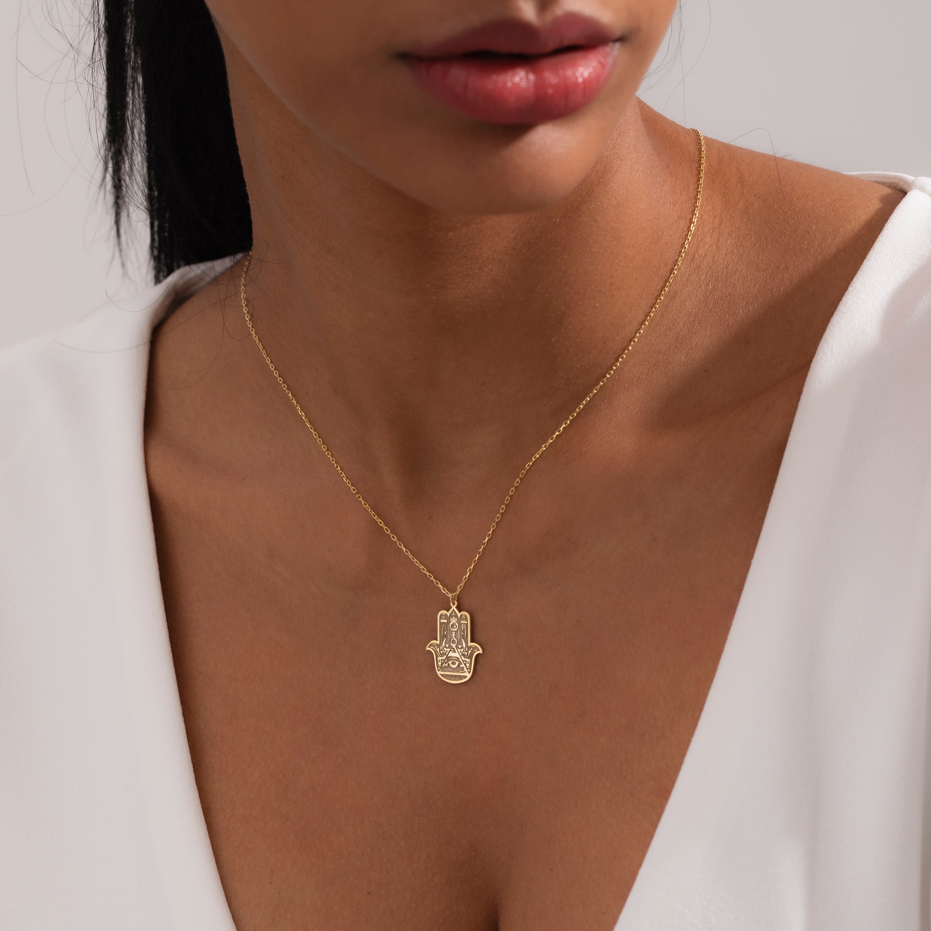 Gold Hamsa Necklace