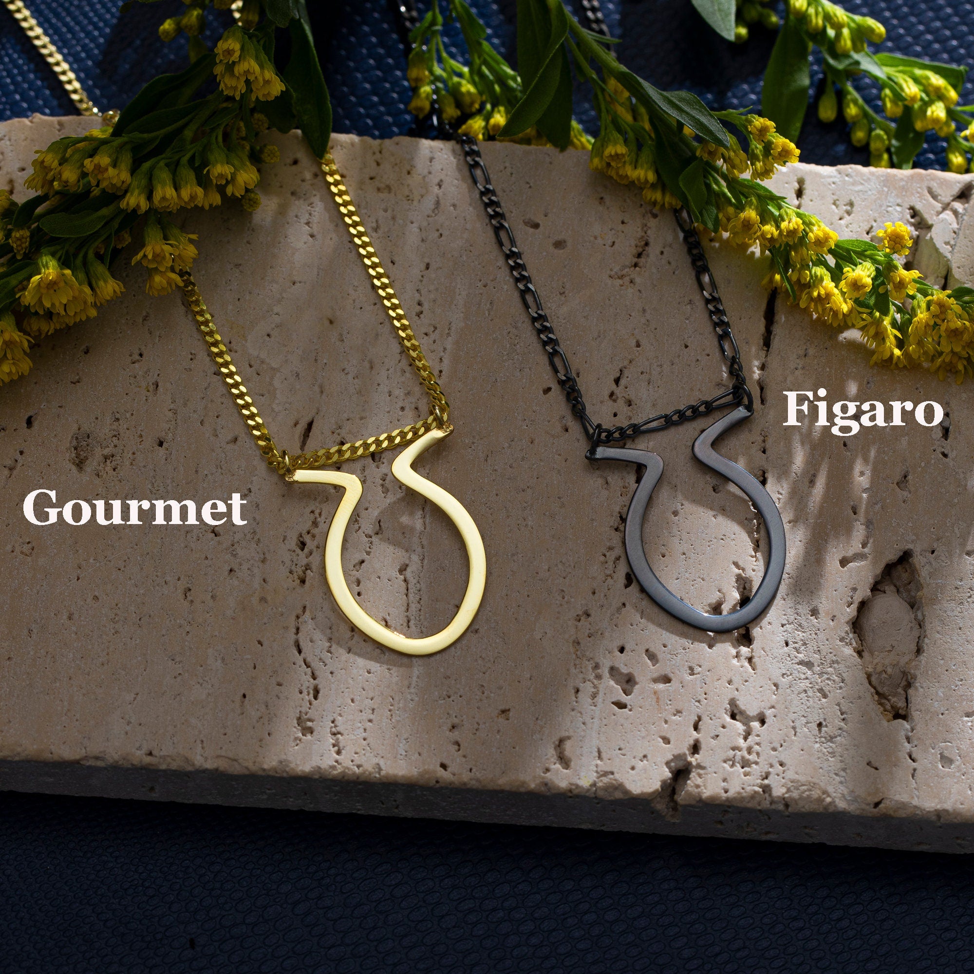 Oval Horn Ring Holder Necklace